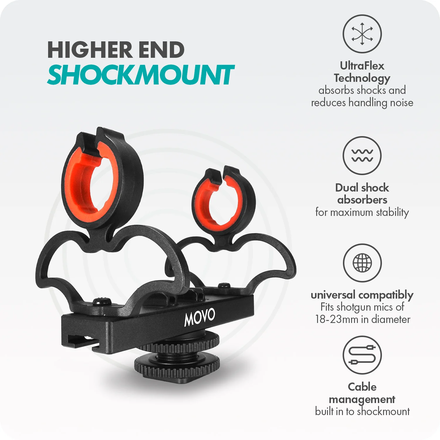 SM6H | Dual Rycote Shockmount + Handle Grip | Movo - Image 4
