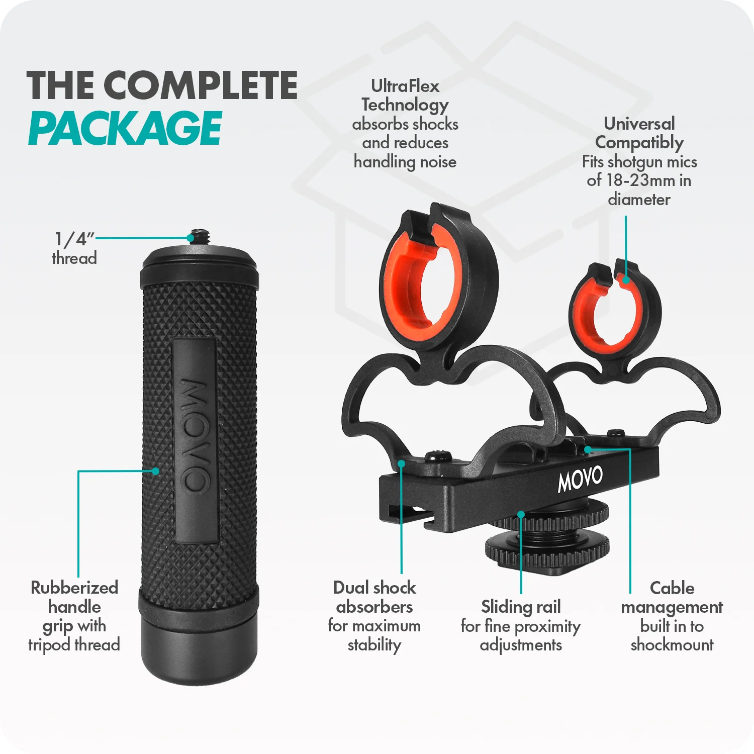 SM6H | Dual Rycote Shockmount + Handle Grip | Movo - Image 6