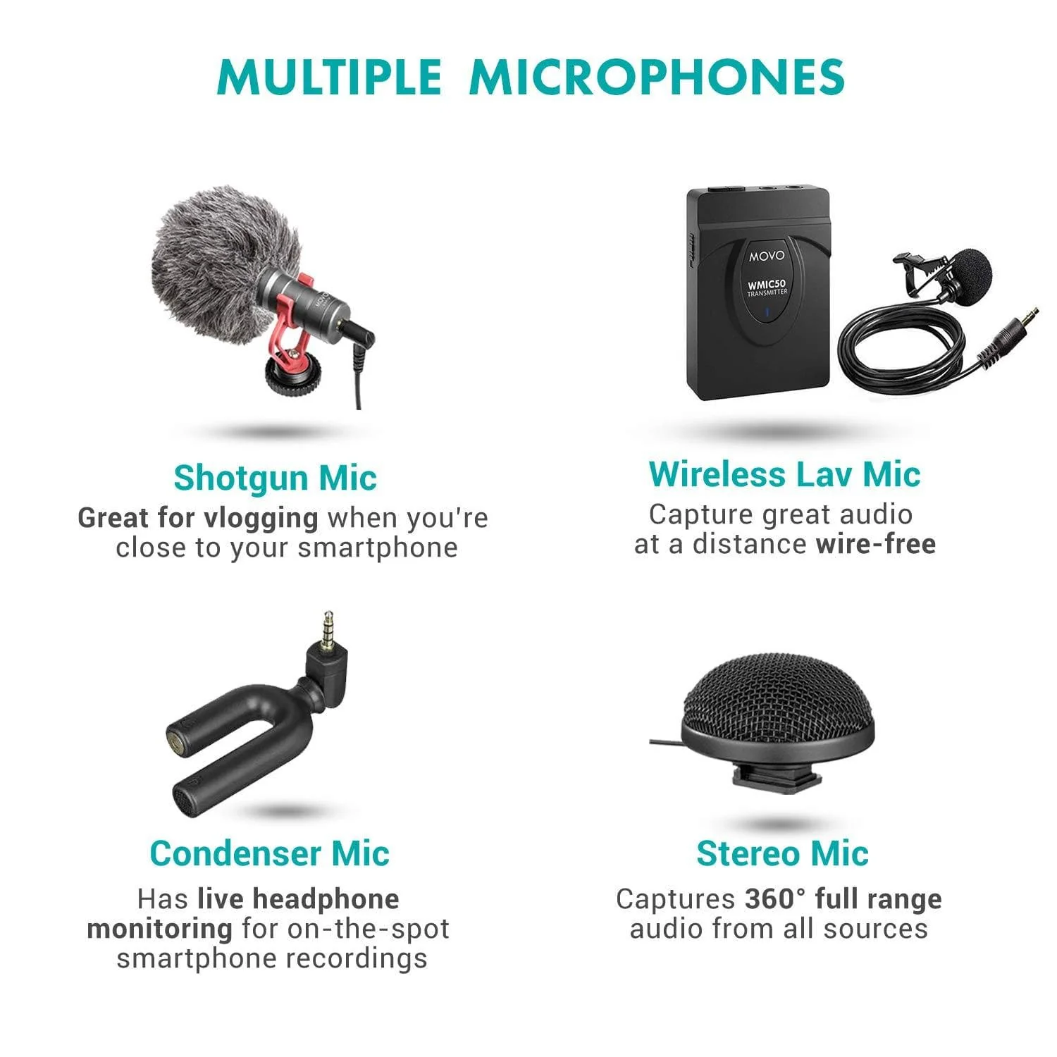Phonevideo KIT8 | XL Smartphone Video Production Kit | Movo - Image 3