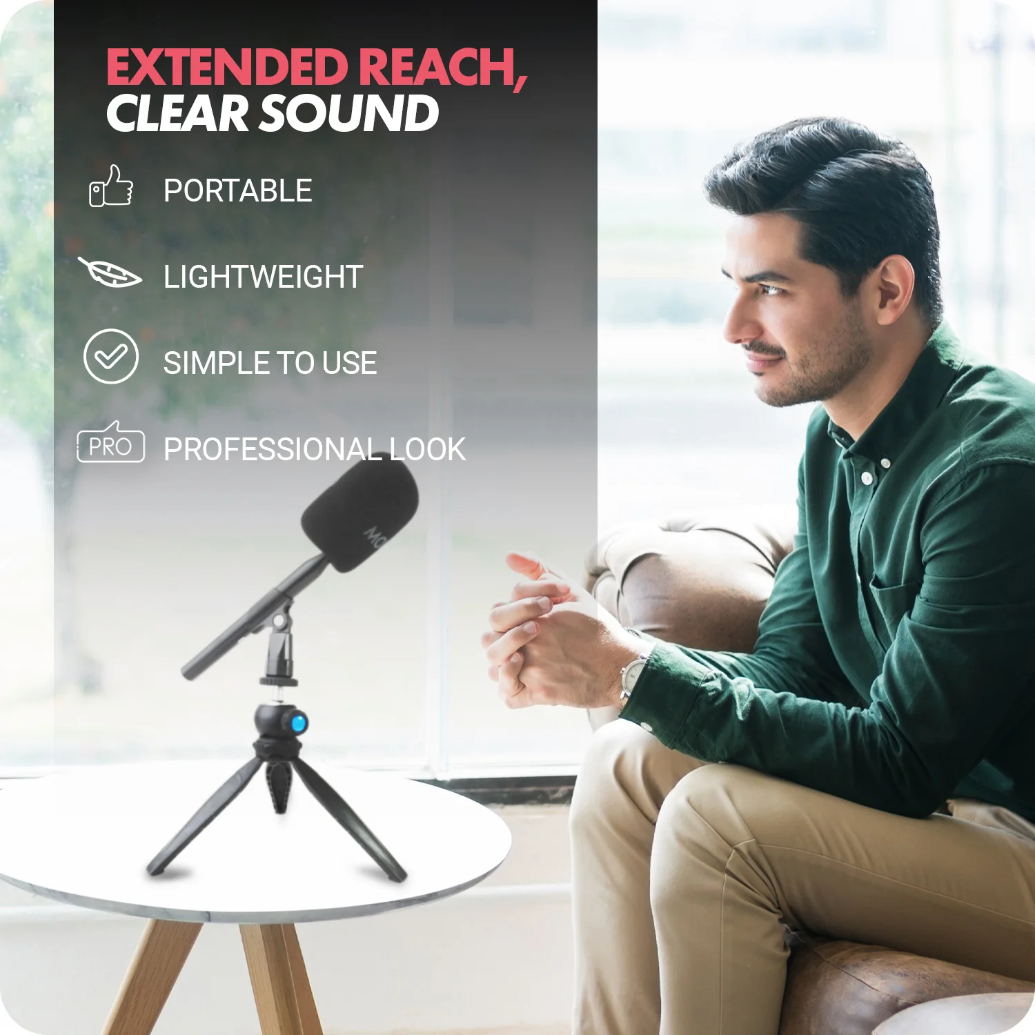 HMT-2 | Desk Tripod with Mic Holder for WMX_HM | Movo - Image 3