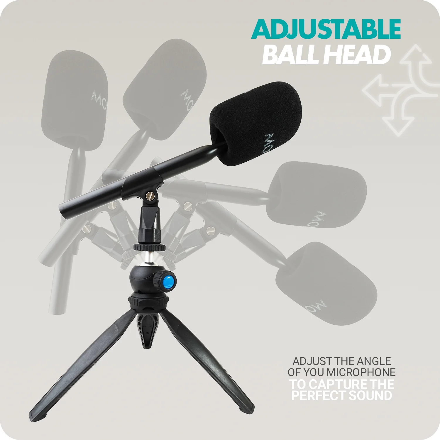 HMT-2 | Desk Tripod with Mic Holder for WMX_HM | Movo - Image 4