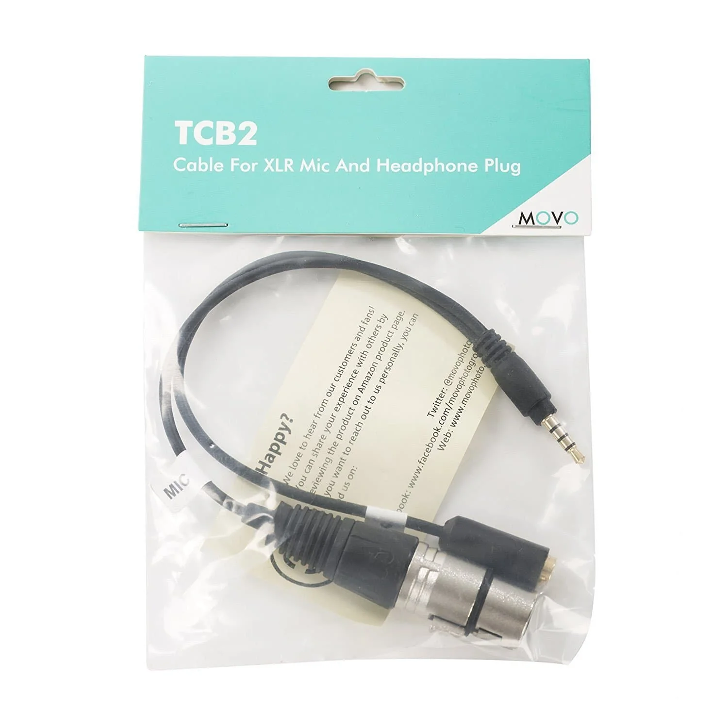 TCB2 | XLR Female to TRRS Male Adapter | Movo - Image 4