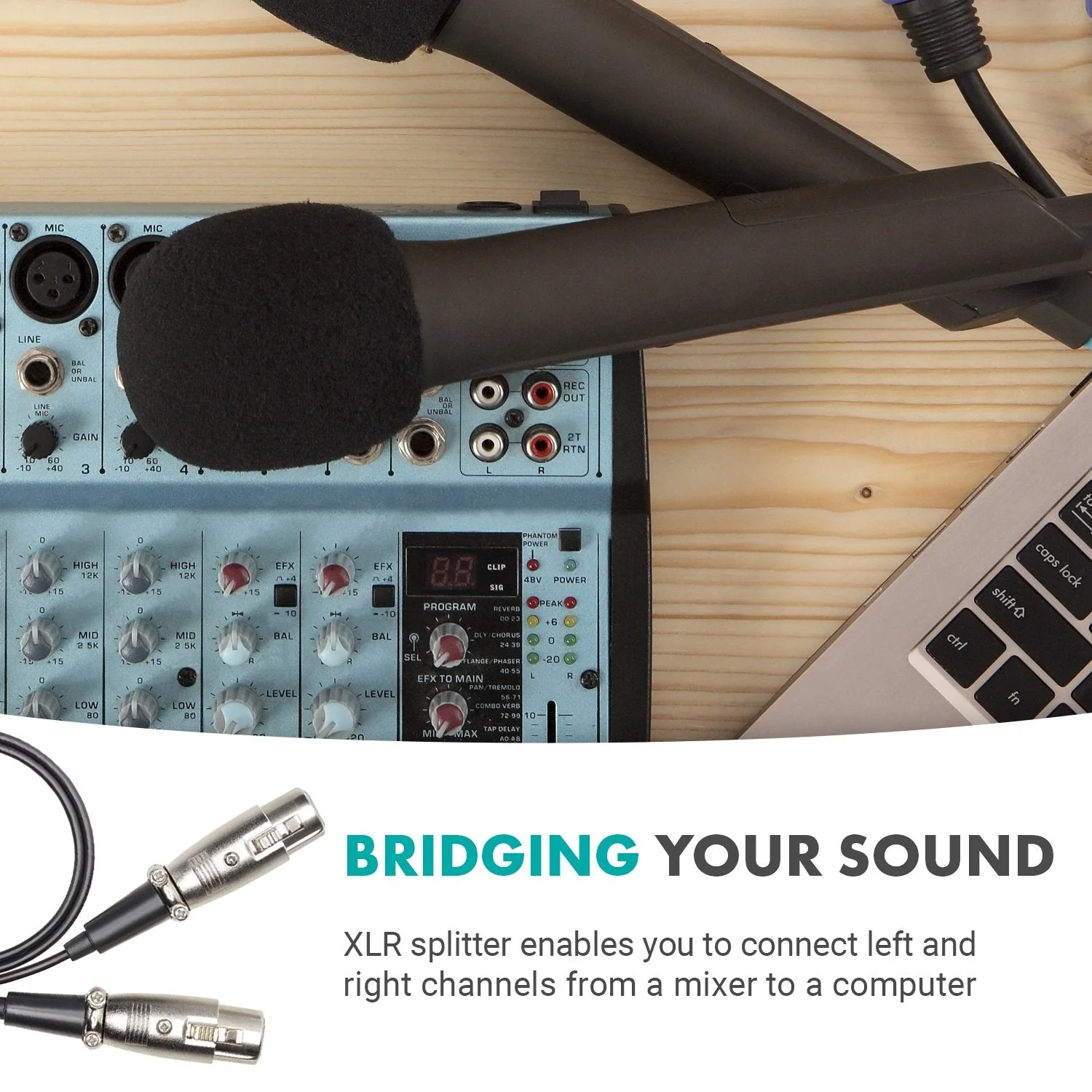 TCB7 | 3.5mm TRS Male to Dual XLR Female Audio Output Cable | Movo - Image 2