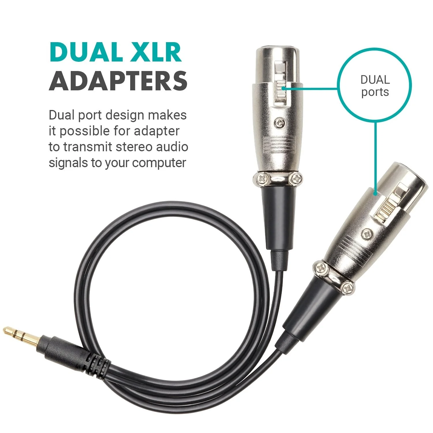 TCB7 | 3.5mm TRS Male to Dual XLR Female Audio Output Cable | Movo - Image 4