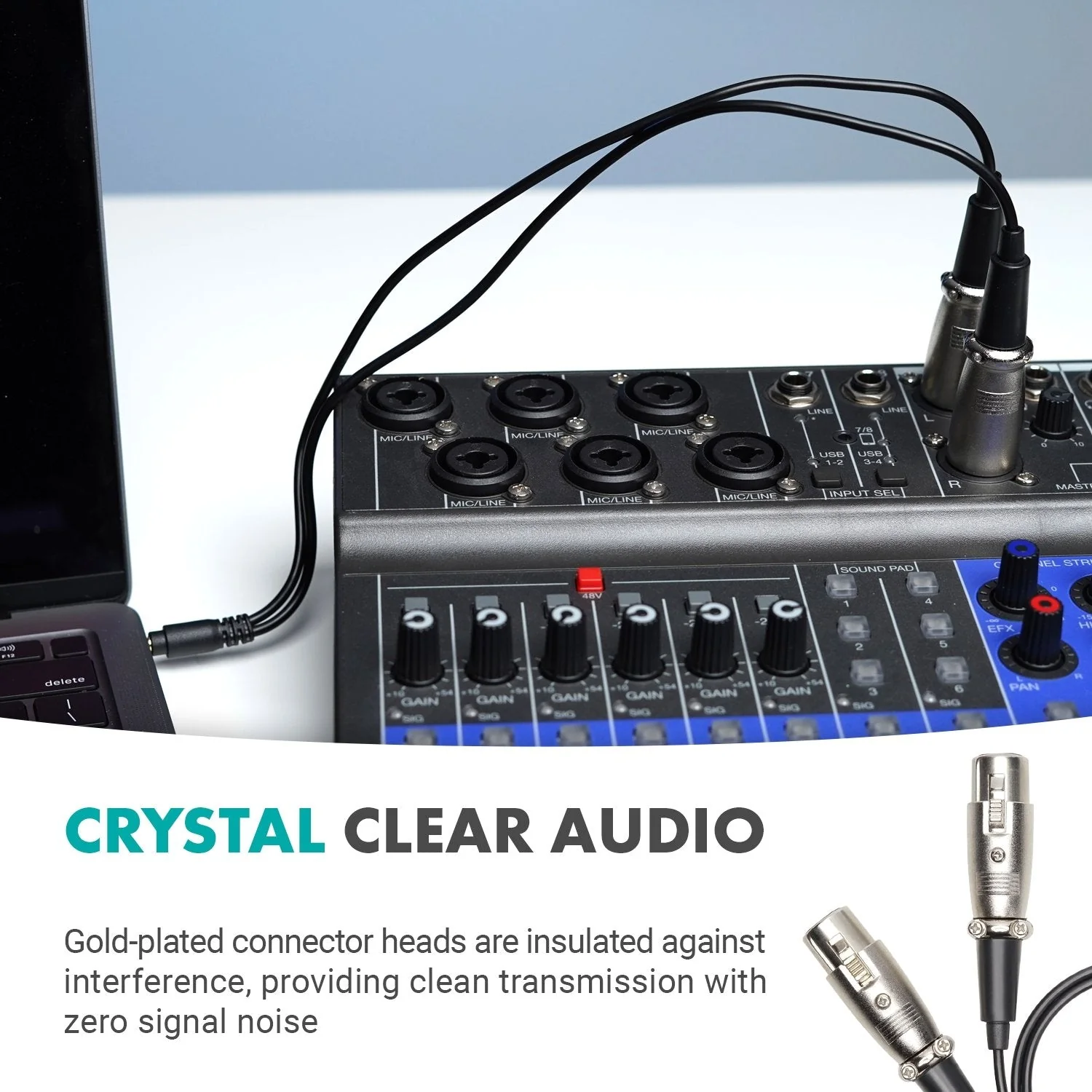 TCB7 | 3.5mm TRS Male to Dual XLR Female Audio Output Cable | Movo - Image 5