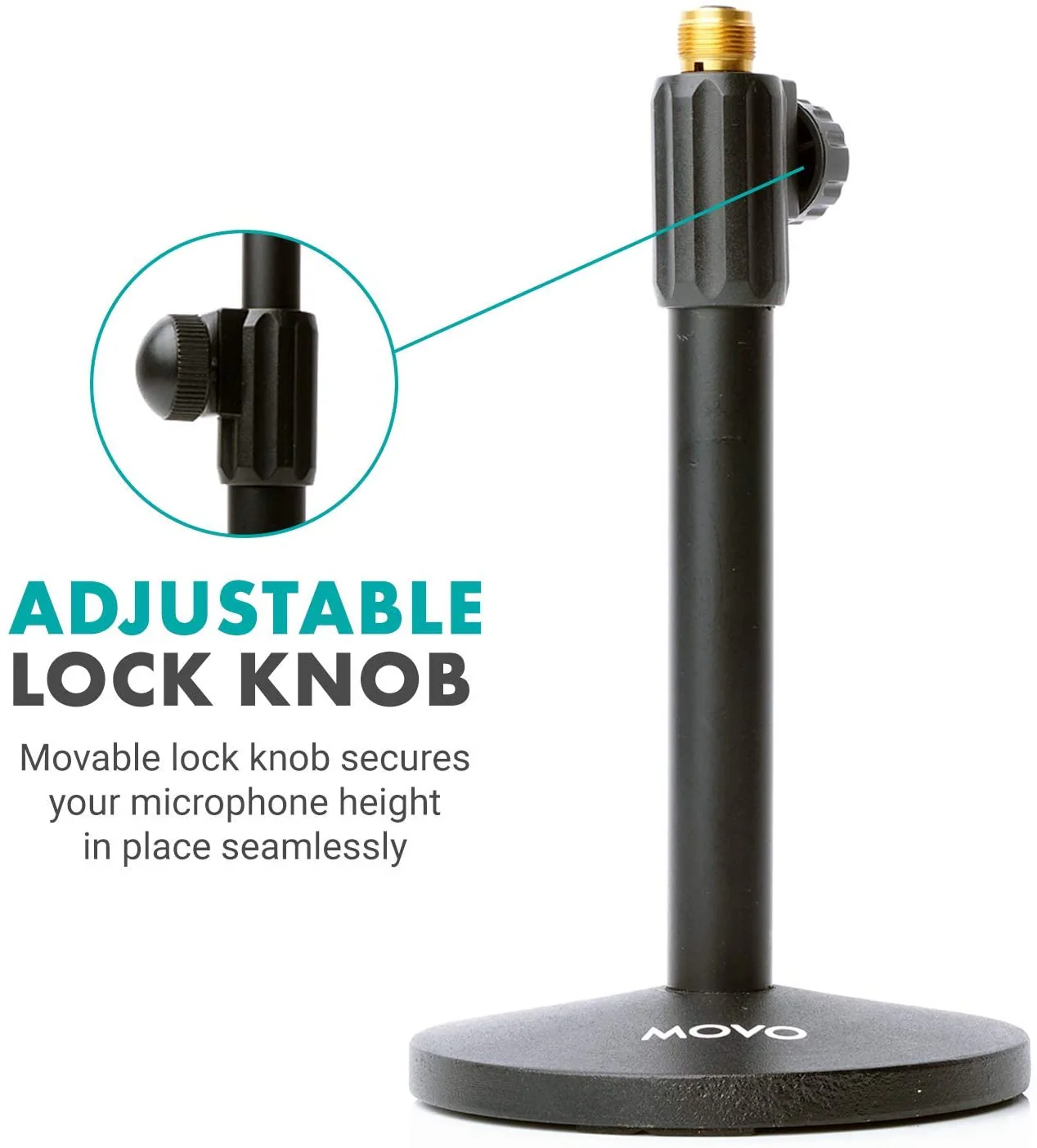 TMC-3 | Adjustable Tabletop Microphone Stand with Clip | Movo - Image 4