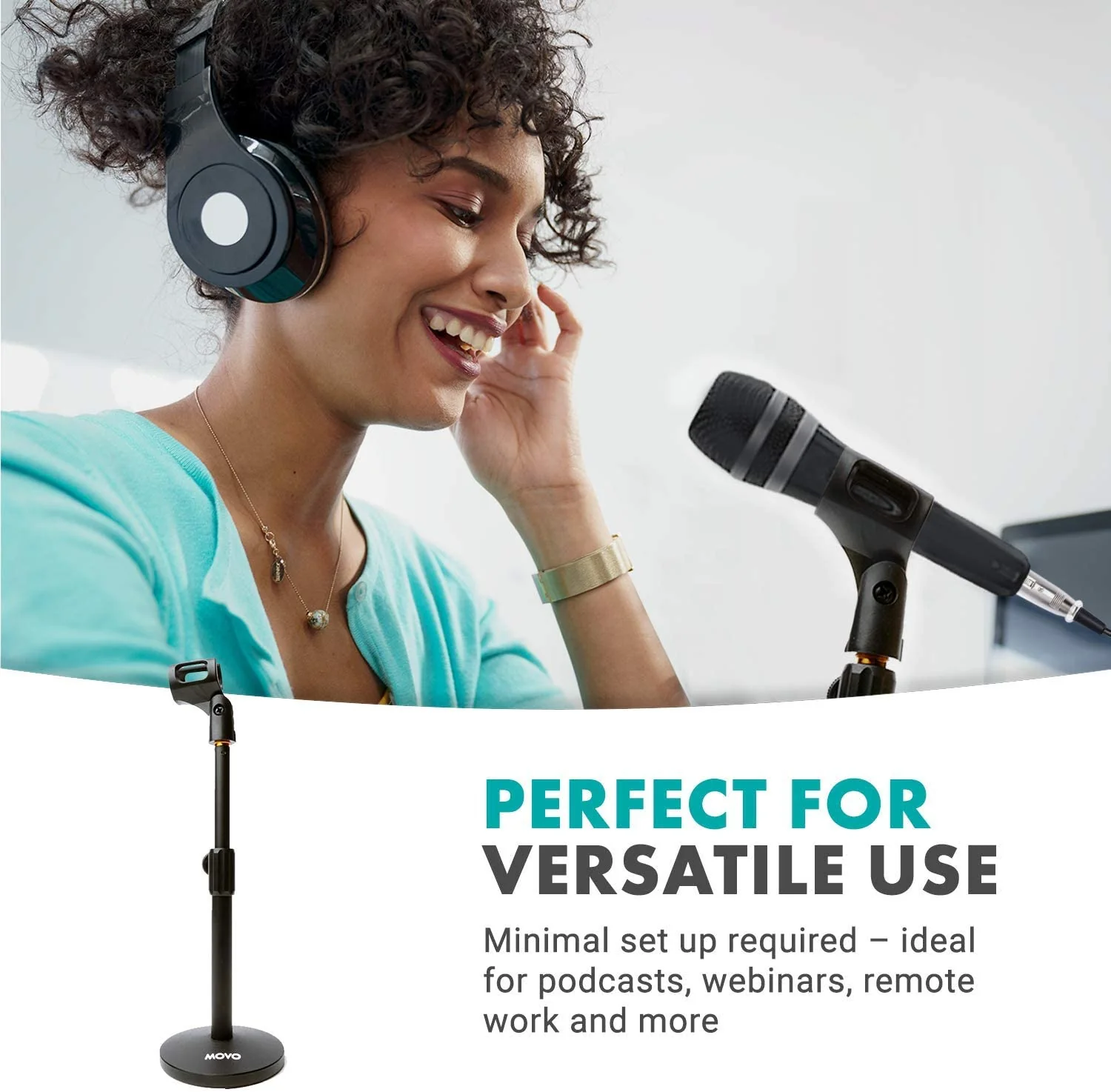 TMC-3 | Adjustable Tabletop Microphone Stand with Clip | Movo - Image 7