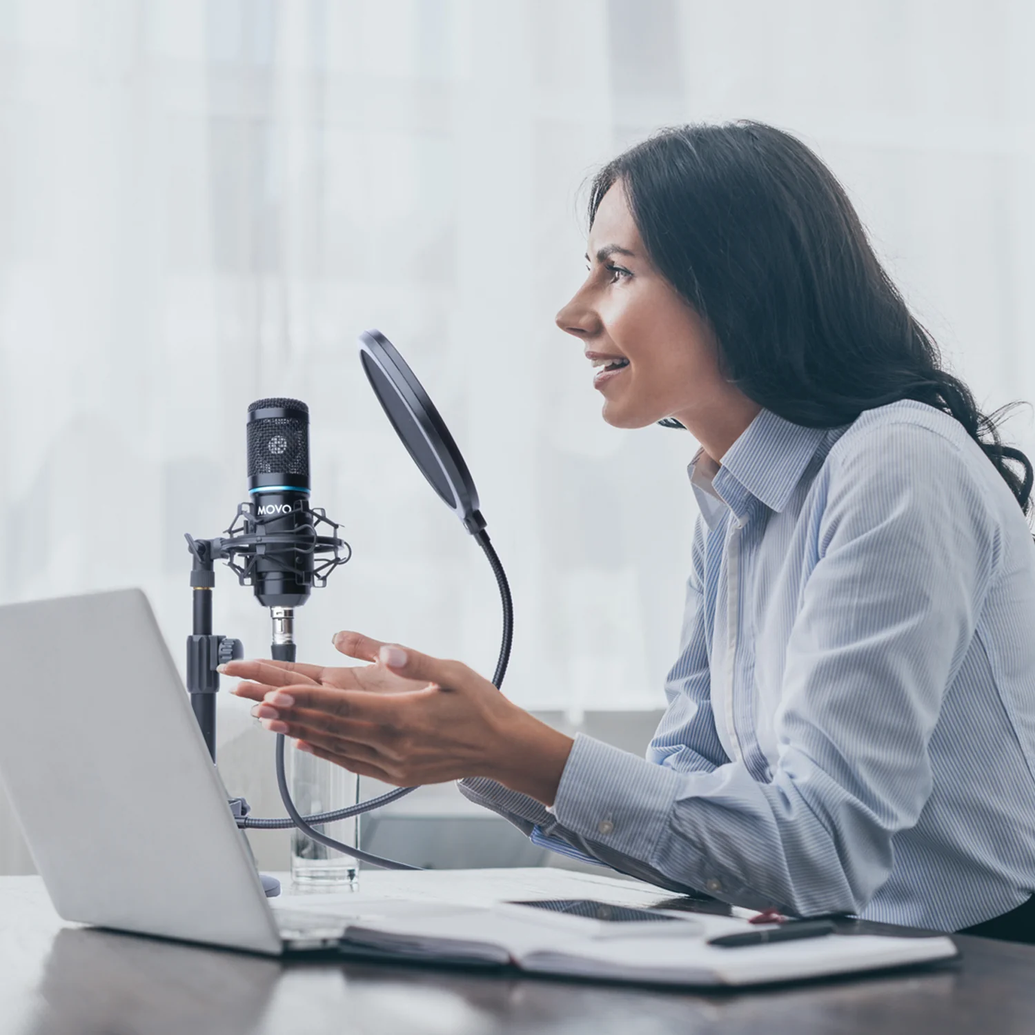 TMC-3 | Adjustable Tabletop Microphone Stand with Clip | Movo - Image 8