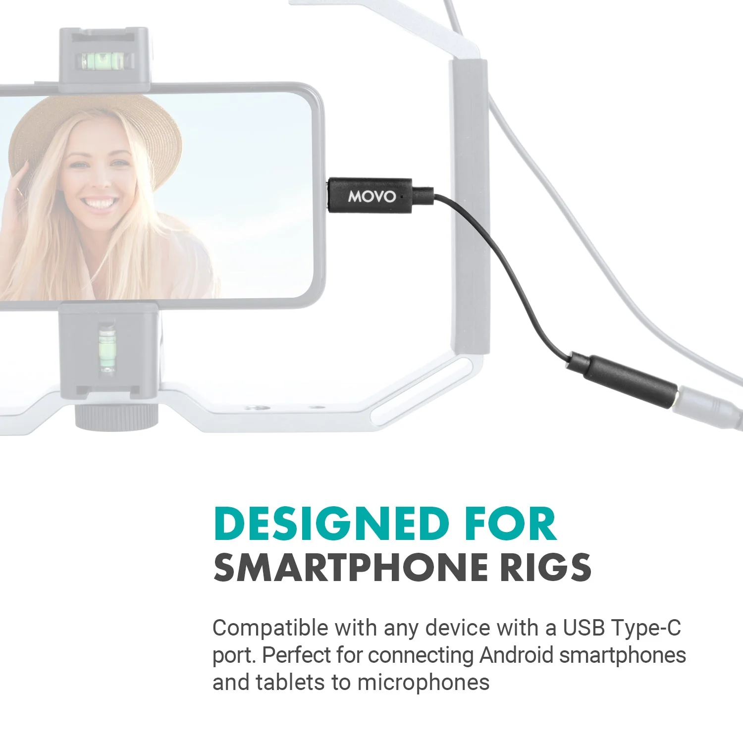 UCMA-2 | 3.5mm TRRS to USB-C Microphone Adapter | Movo - Image 2