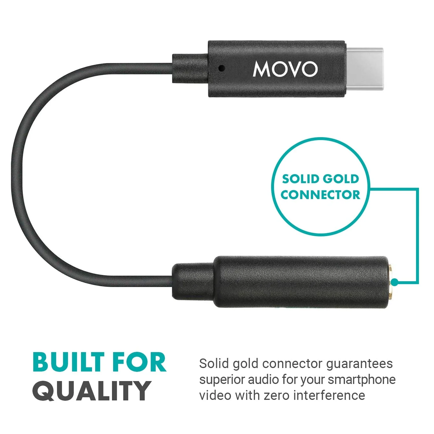 UCMA-2 | 3.5mm TRRS to USB-C Microphone Adapter | Movo - Image 4