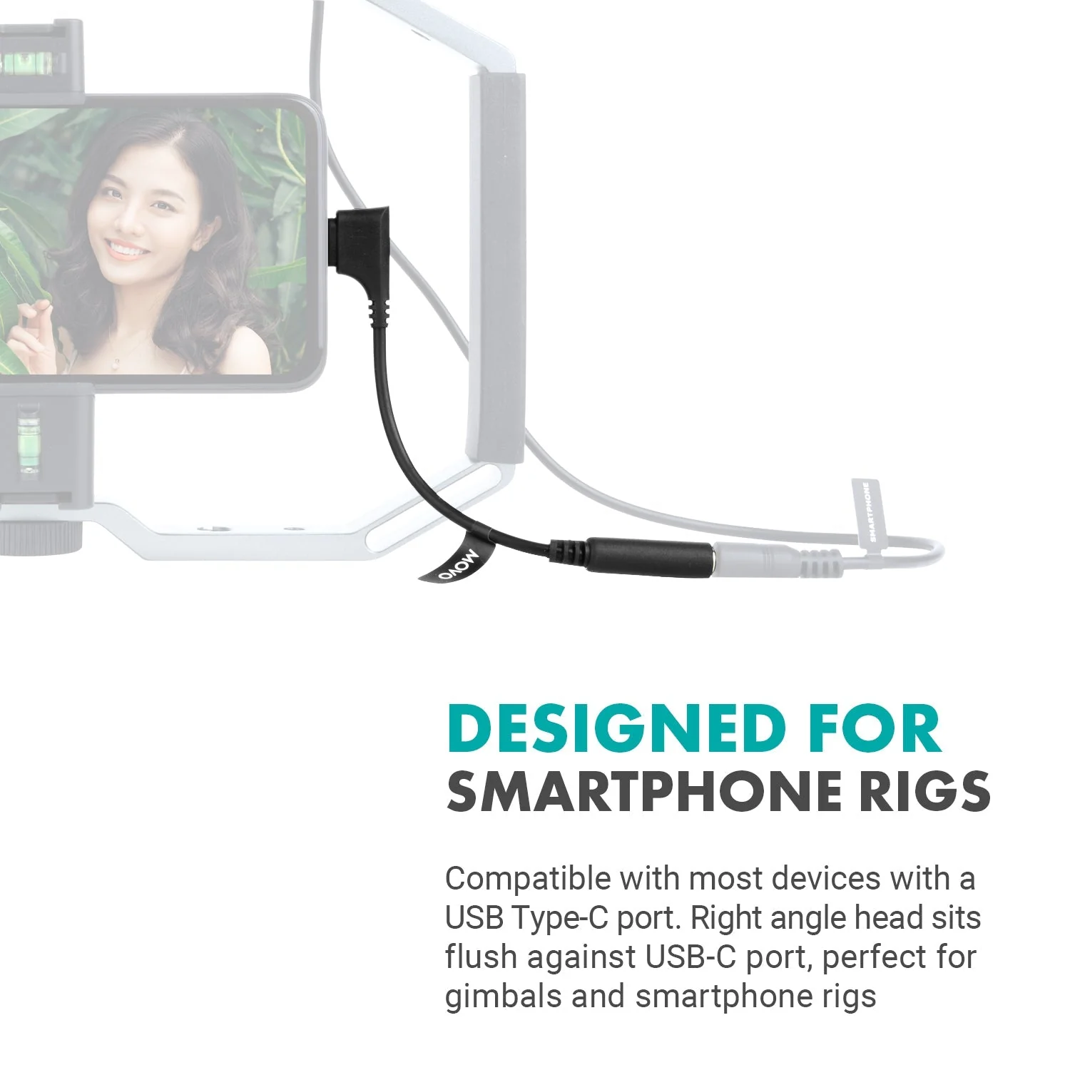 UCMA-3 | Female 3.5mm TRRS to USB-C Cable | Movo - Image 2
