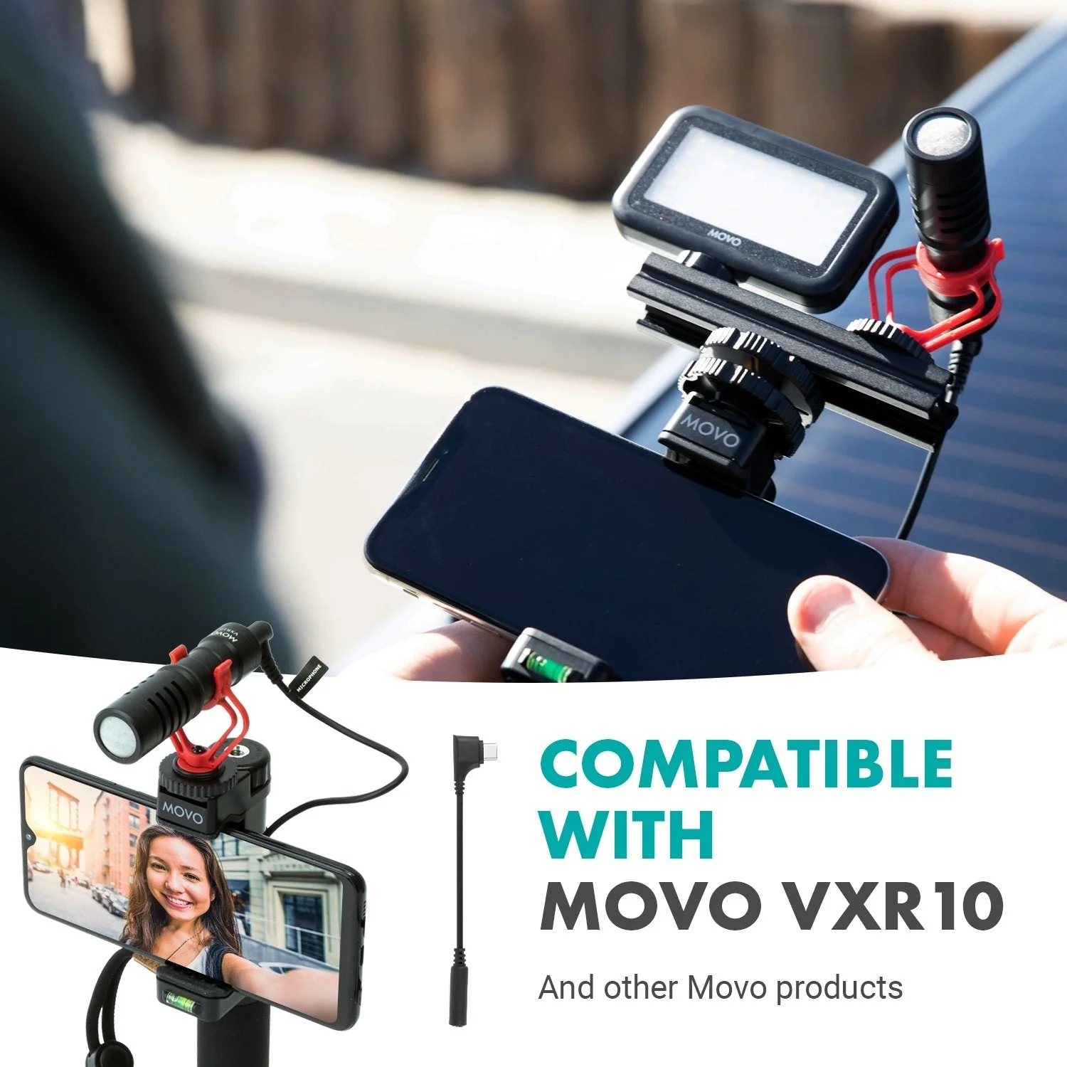 UCMA-3 | Female 3.5mm TRRS to USB-C Cable | Movo - Image 5