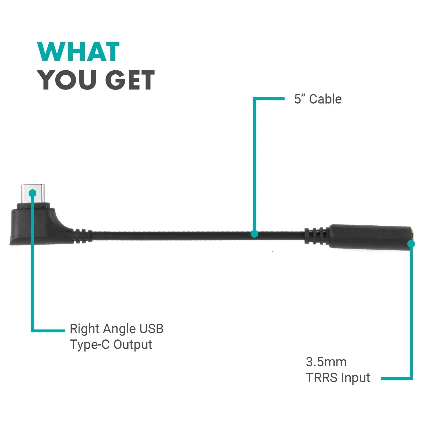 UCMA-3 | Female 3.5mm TRRS to USB-C Cable | Movo - Image 7