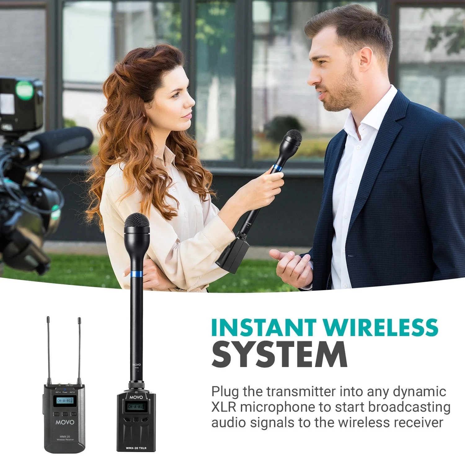 WMX20RX+TXLR | Plug-In Wireless System for XLR Mics | Movo - Image 2