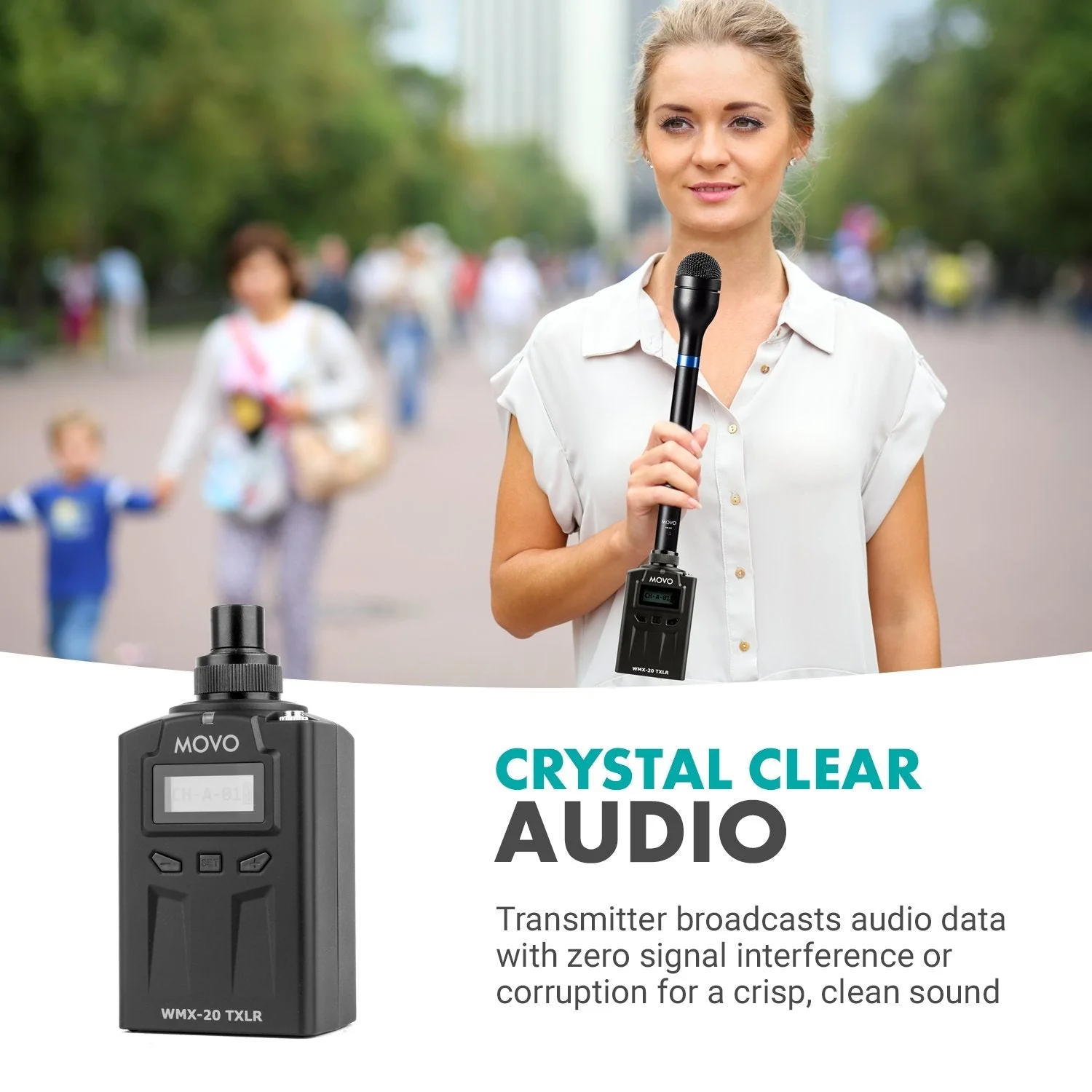 WMX20RX+TXLR | Plug-In Wireless System for XLR Mics | Movo - Image 4
