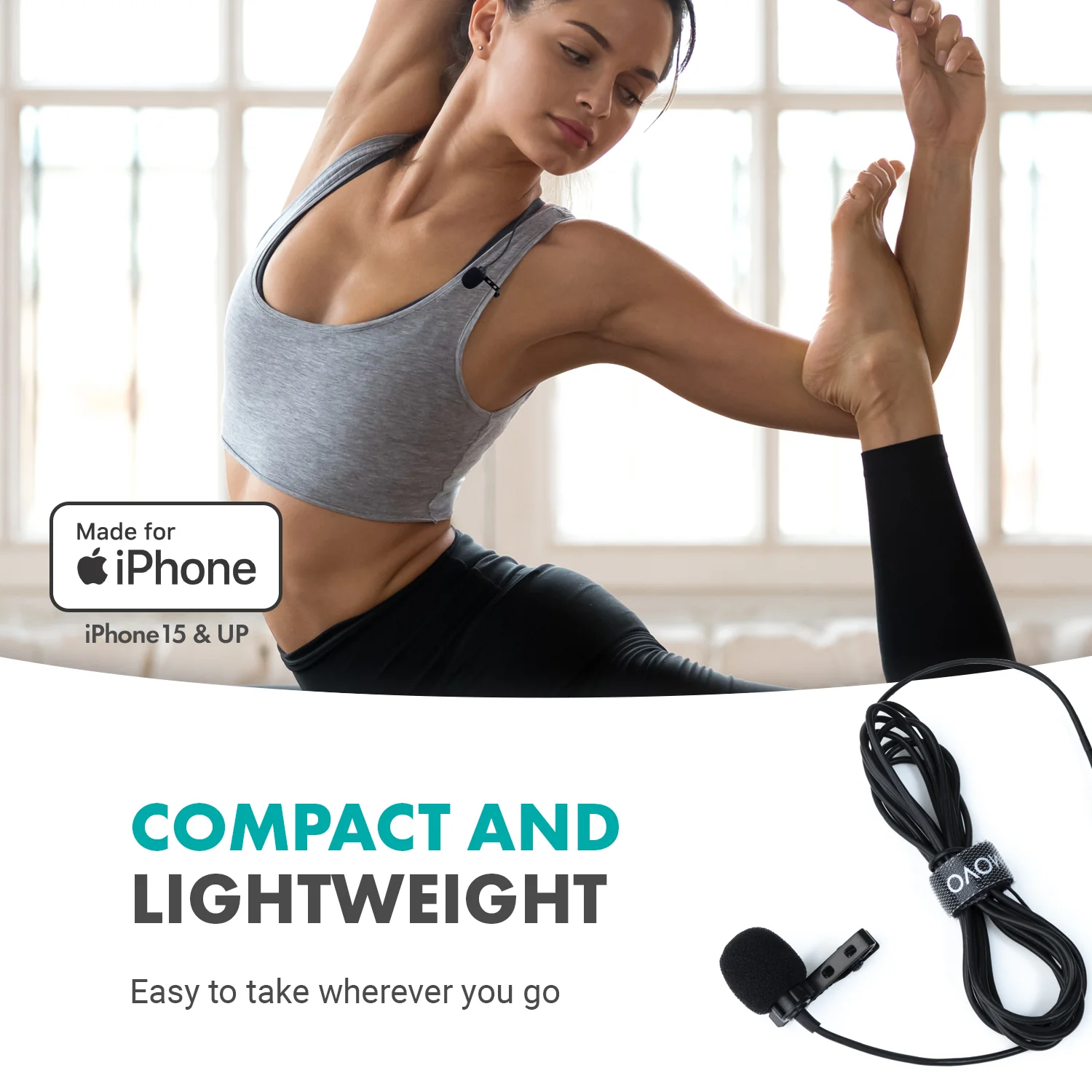 uLav-IP | USB-C Clip-On Microphone for iPhone 15 | Movo - Image 4