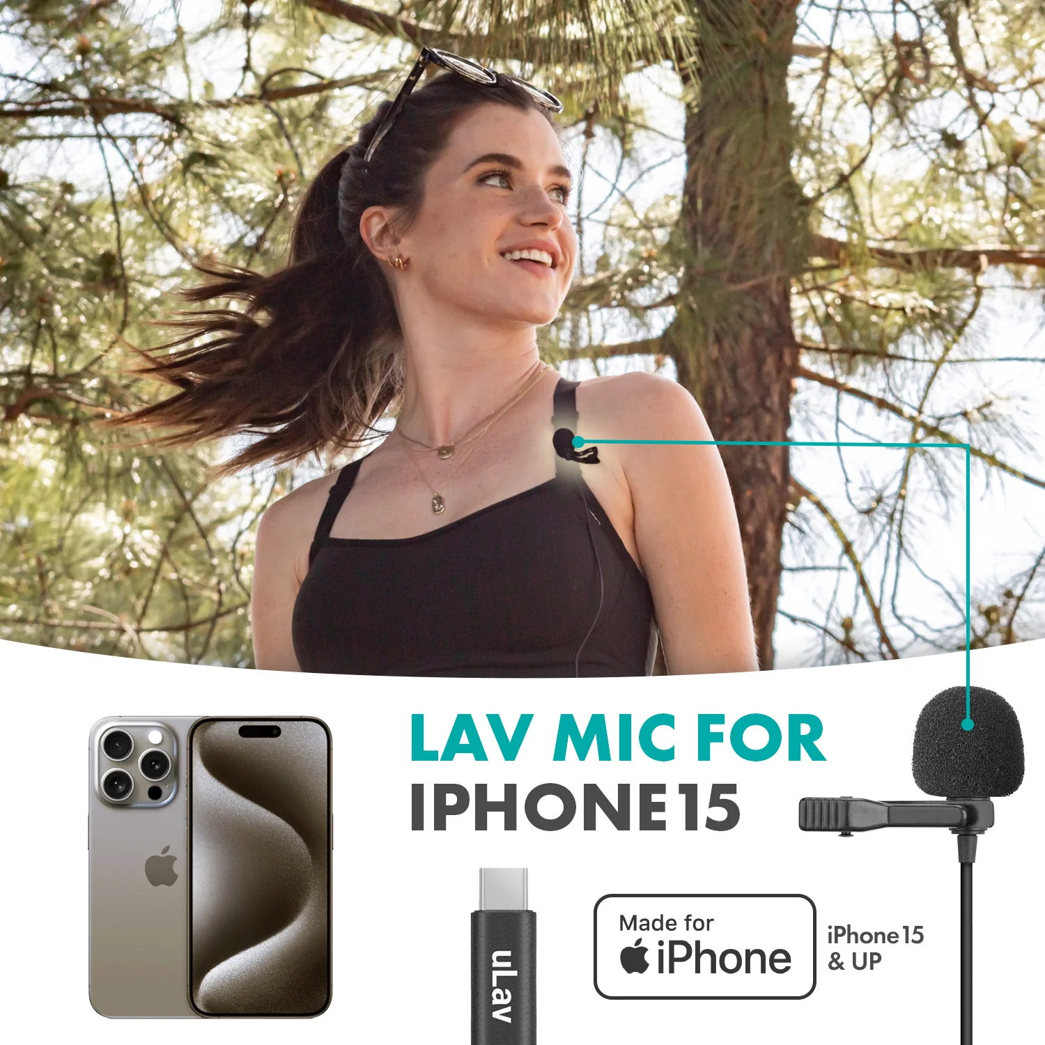 uLav-IP | USB-C Clip-On Microphone for iPhone 15 | Movo - Image 7
