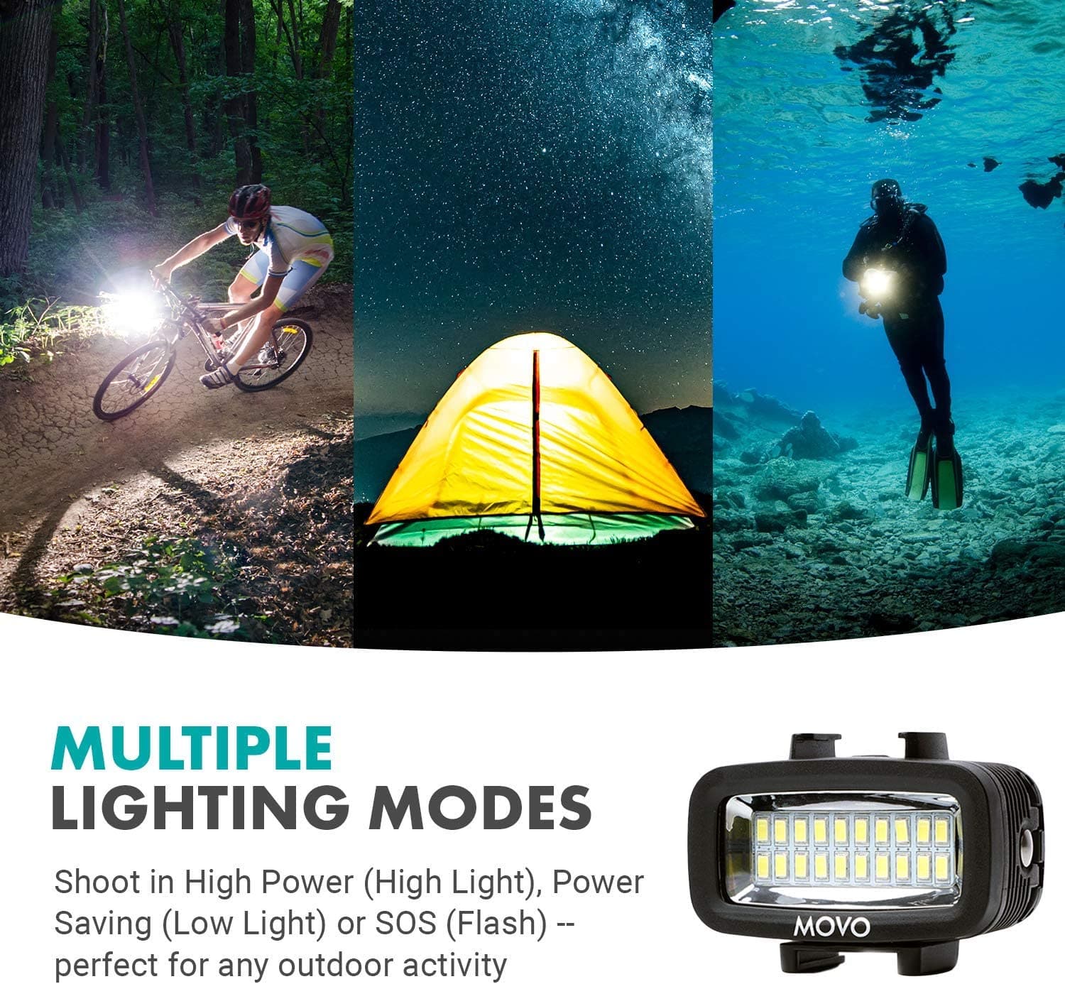 DiveRig3 | Waterproof GoPro Scuba Lights | Movo - Image 3