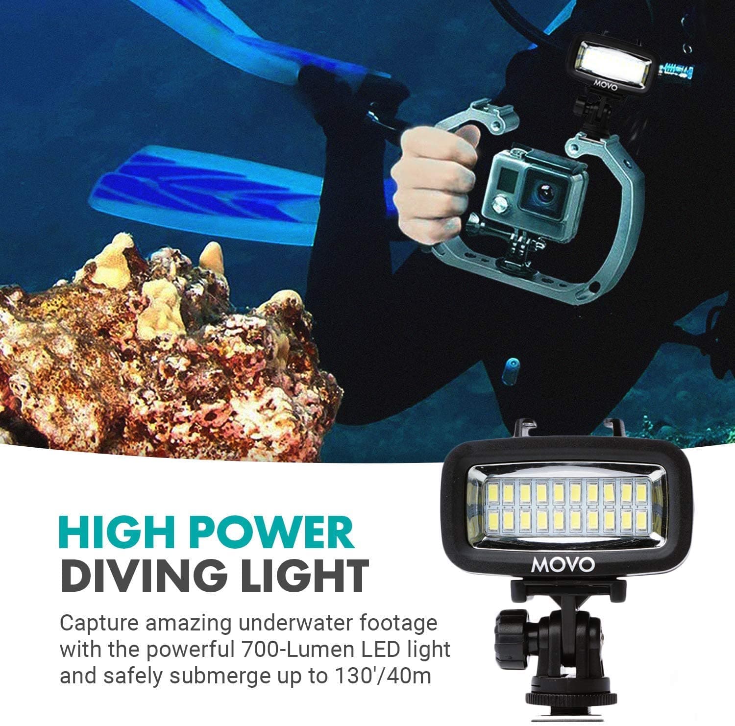 LED-WP | Underwater High-Power LED Video Light | Movo - Image 3