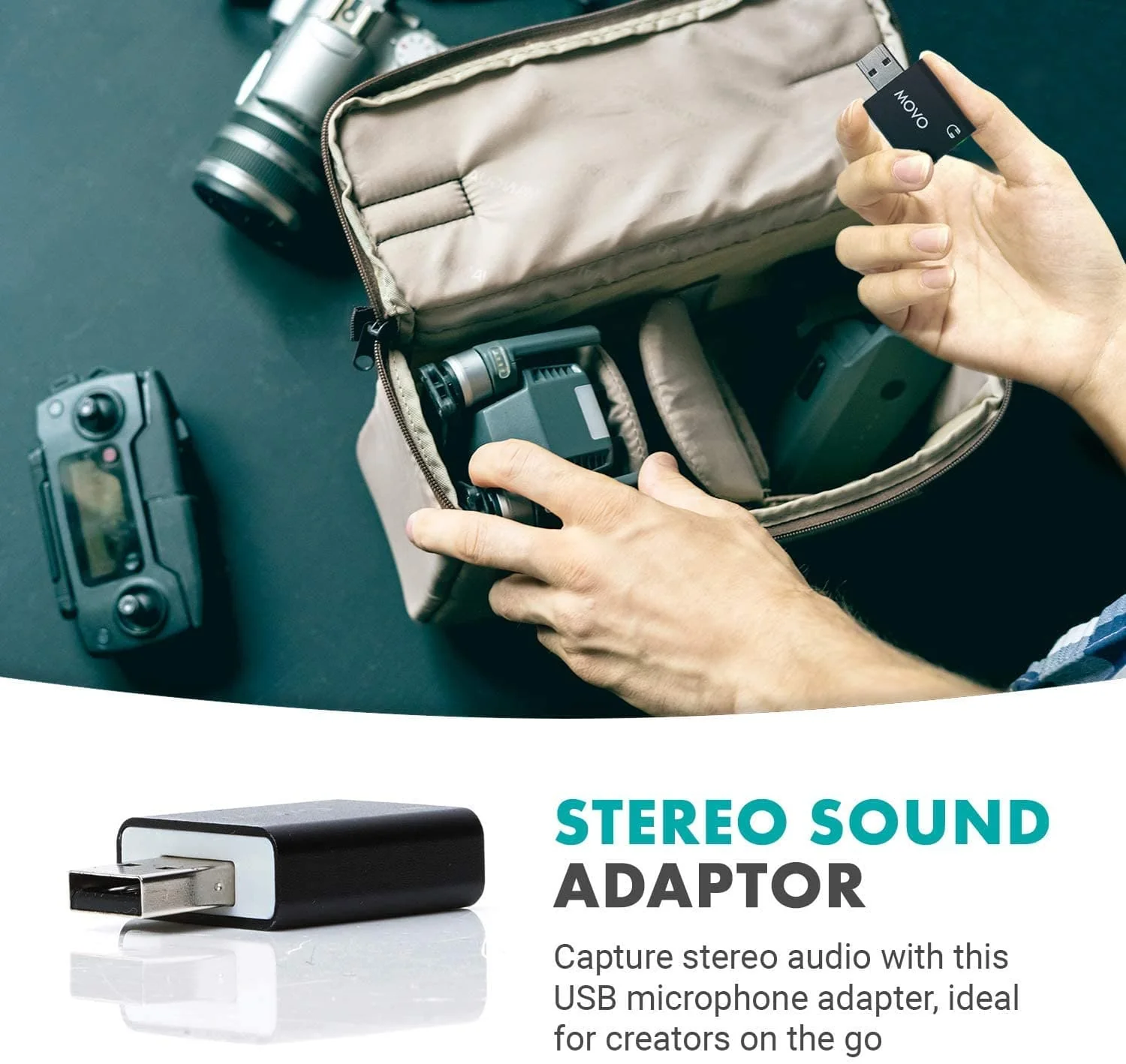 USB-AC | USB Sound Card Adapter for PC & Mac | Movo - Image 3