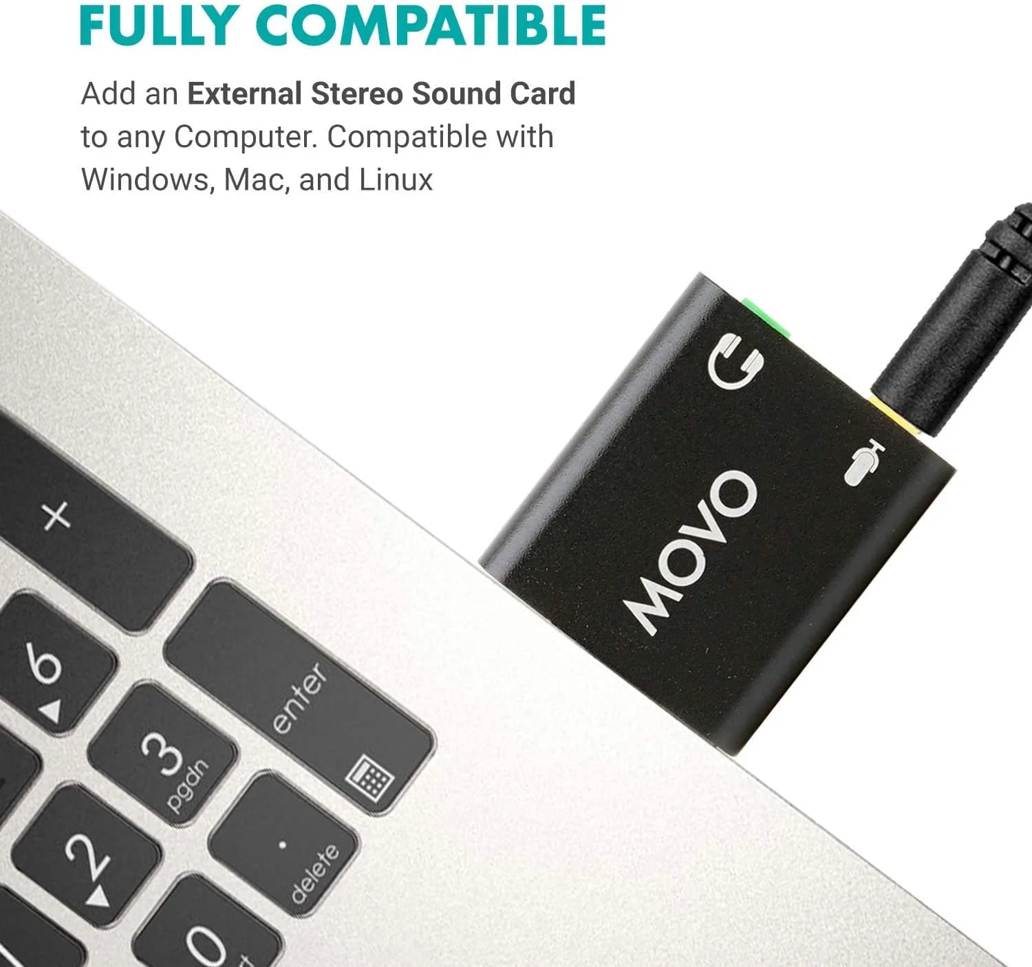 USB-AC | USB Sound Card Adapter for PC & Mac | Movo - Image 4