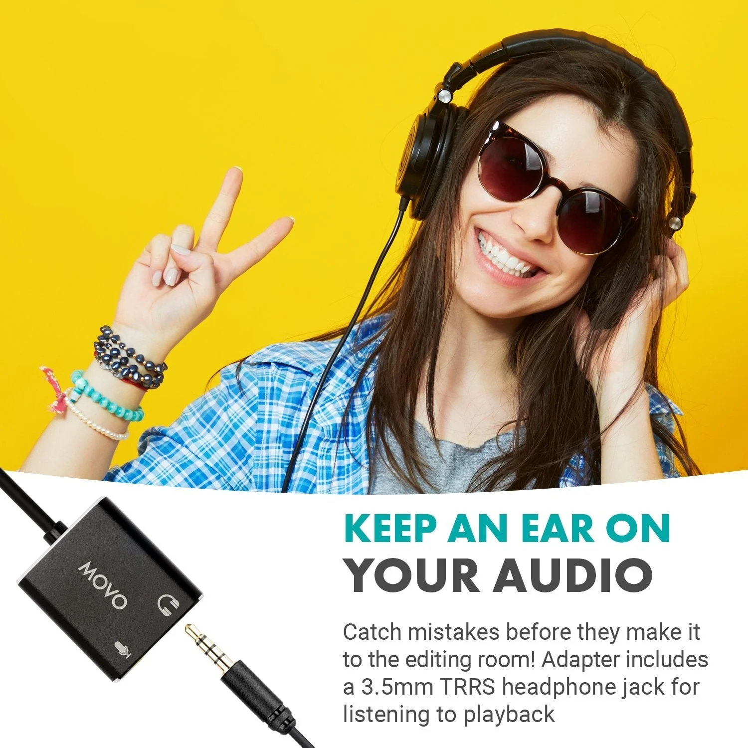 USBC-AC2 | TRS Microphone to USB-C Stereo Audio Sound Card | Movo - Image 3