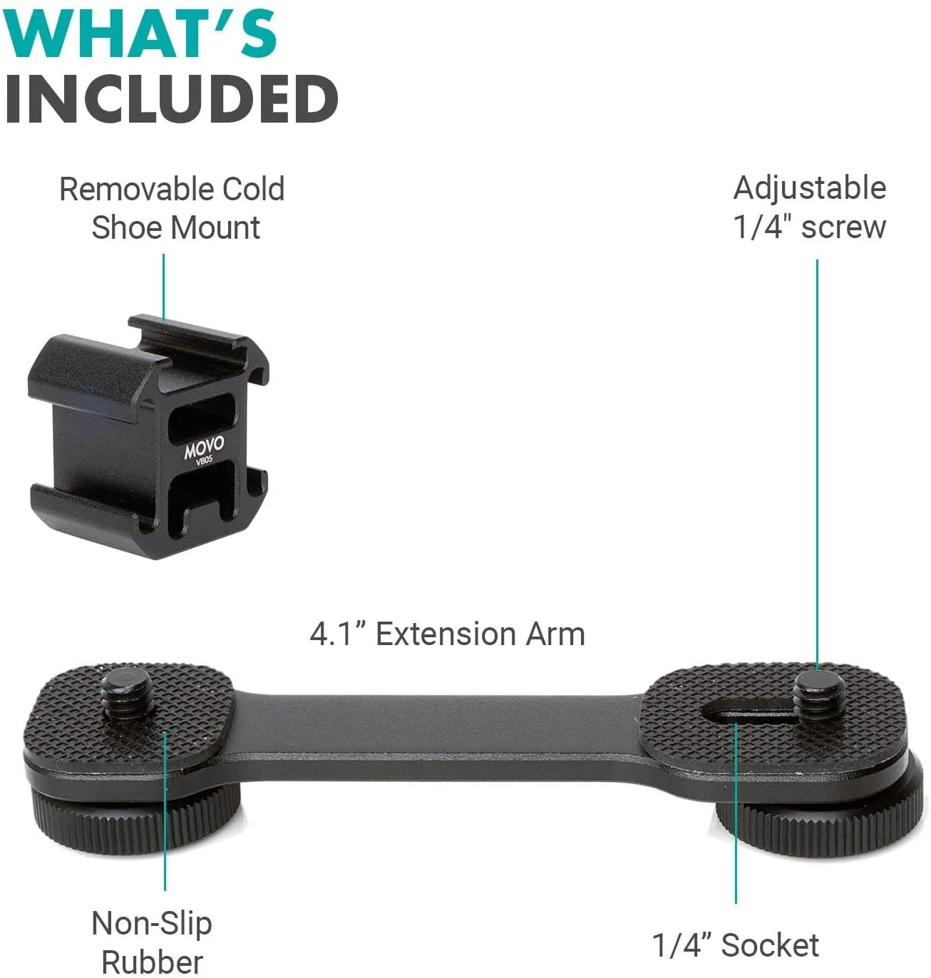VB05 | Triple Shoe Extension Video Bracket | Movo - Image 2