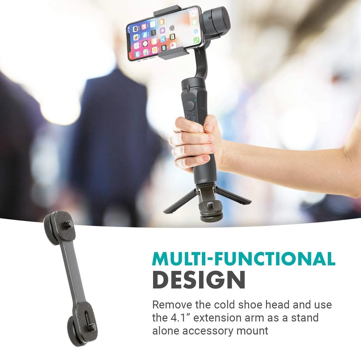 VB05 | Triple Shoe Extension Video Bracket | Movo - Image 5