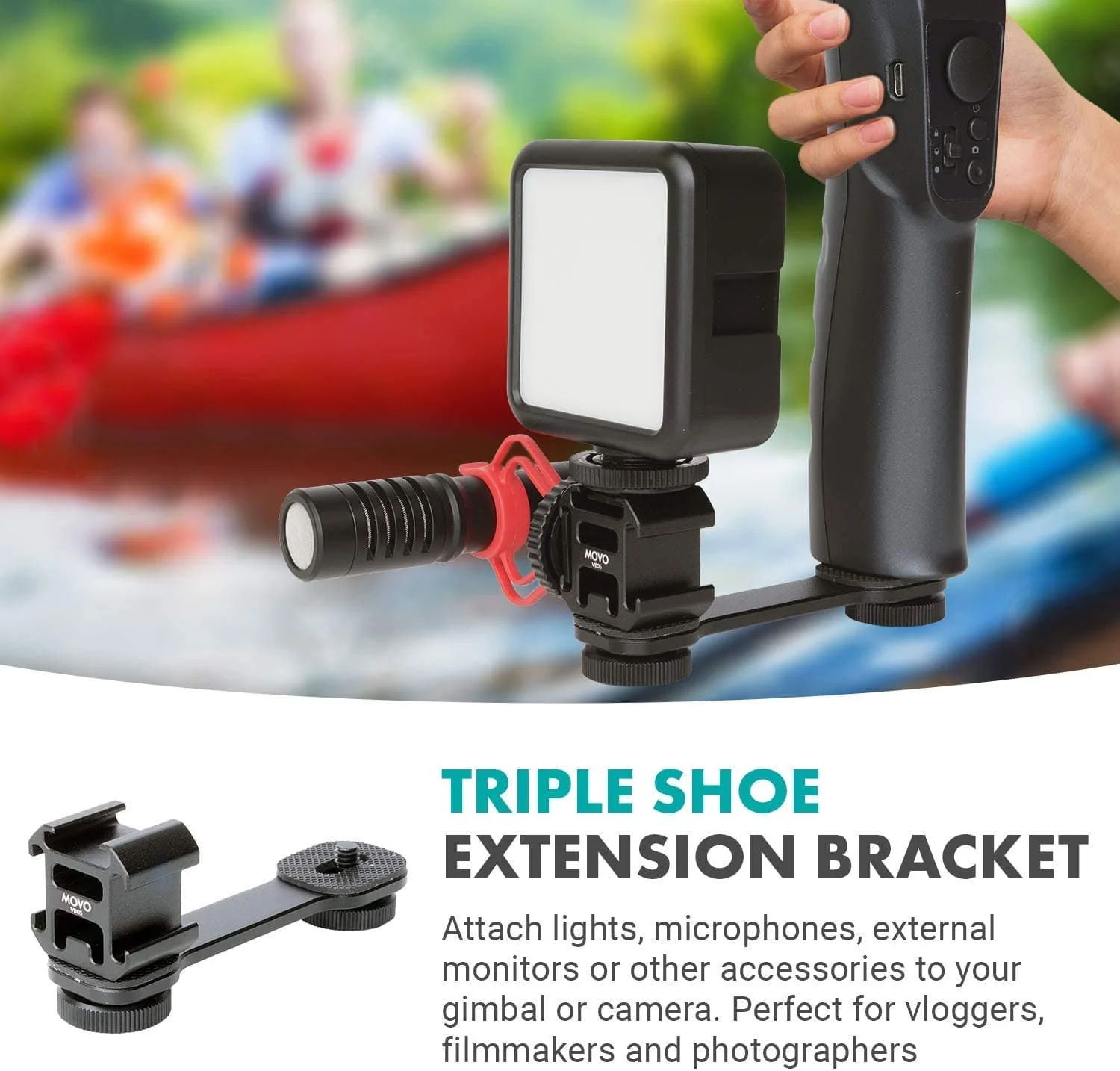 VB05 | Triple Shoe Extension Video Bracket | Movo - Image 7