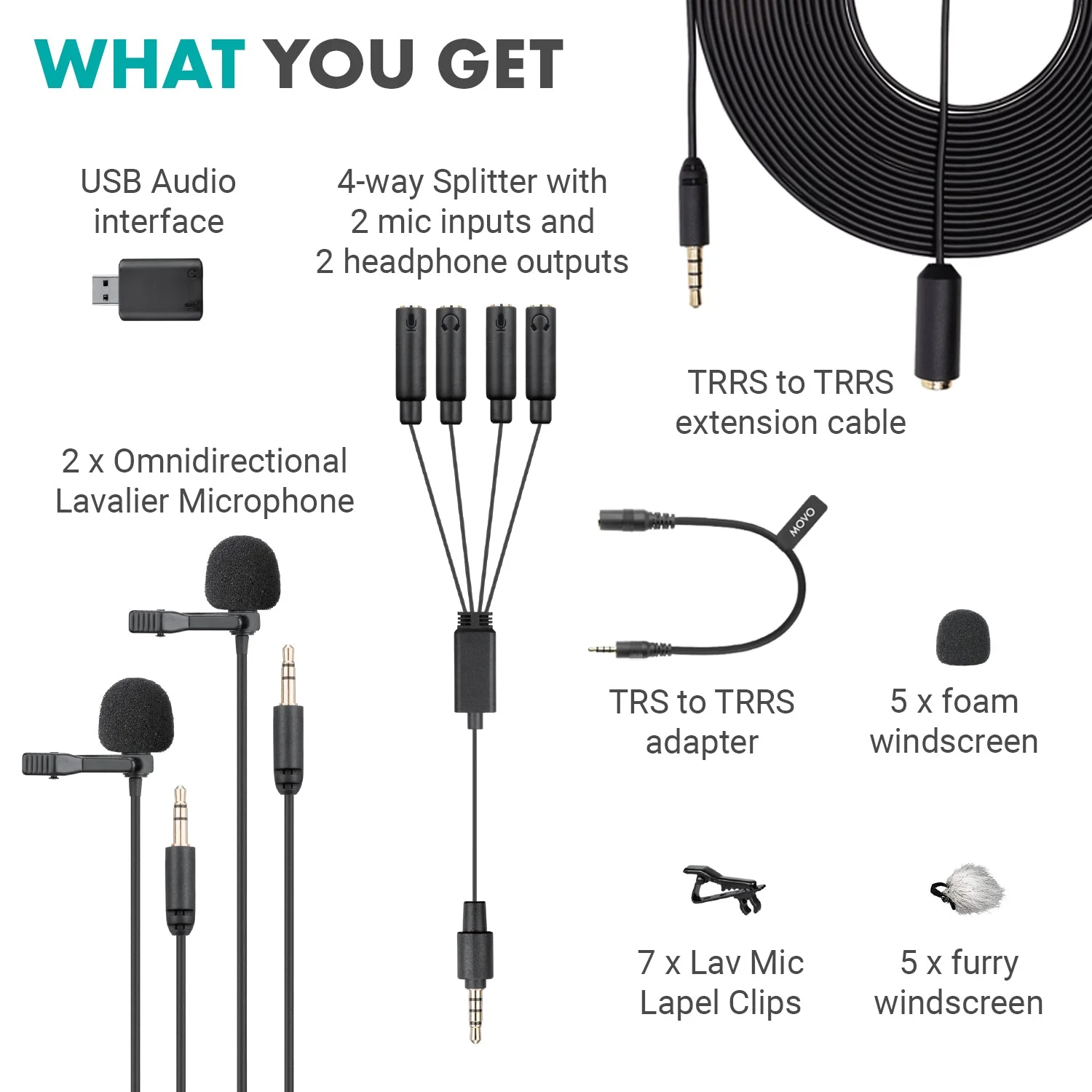 VersaLav | Lavalier Microphone Kit | Movo - Image 5