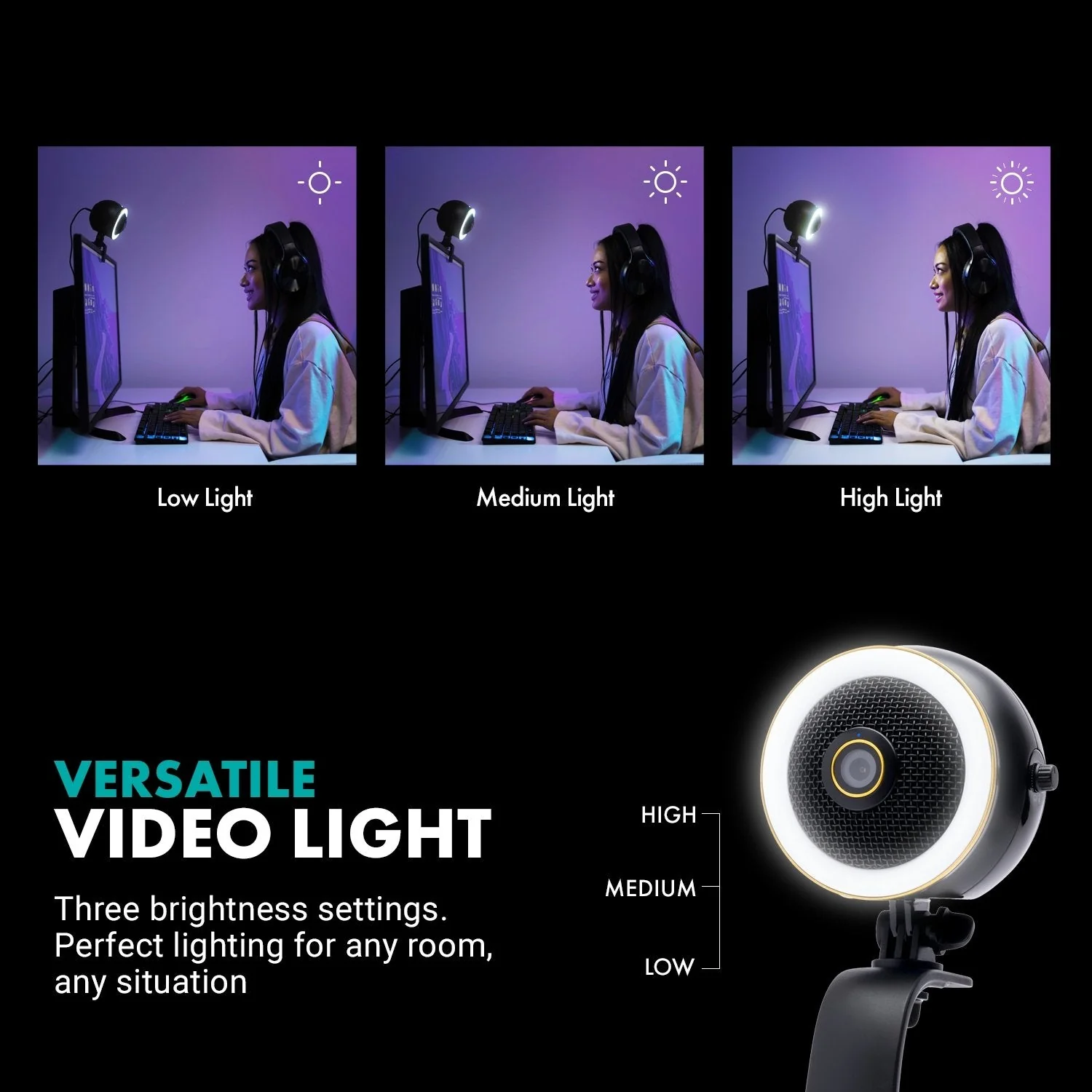 WebMic-HD-Pro | Webcam With Microphone + Ring Light | Movo - Image 6