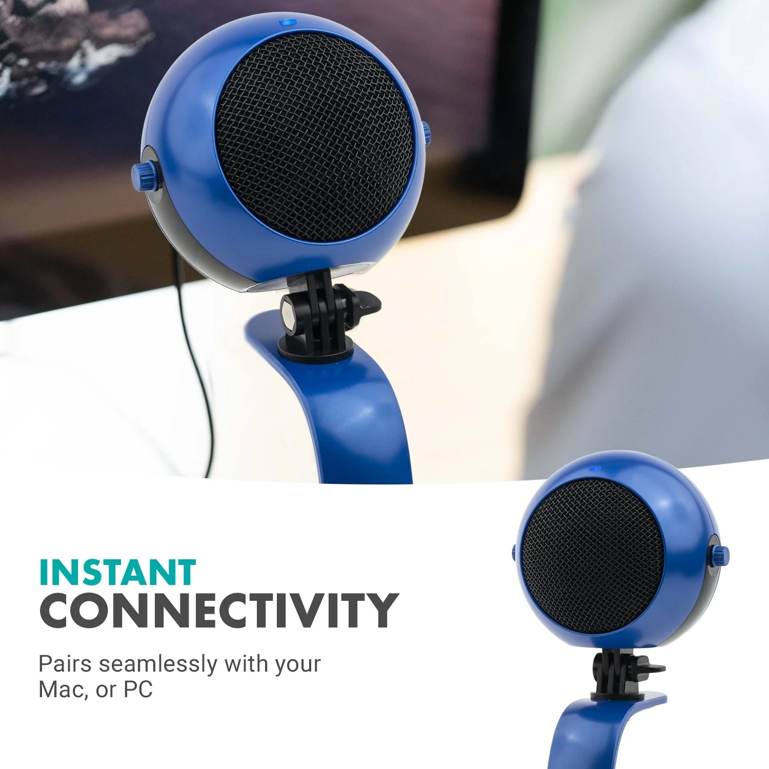 Webmic-B | USB Microphone in Royal Blue | Movo - Image 6