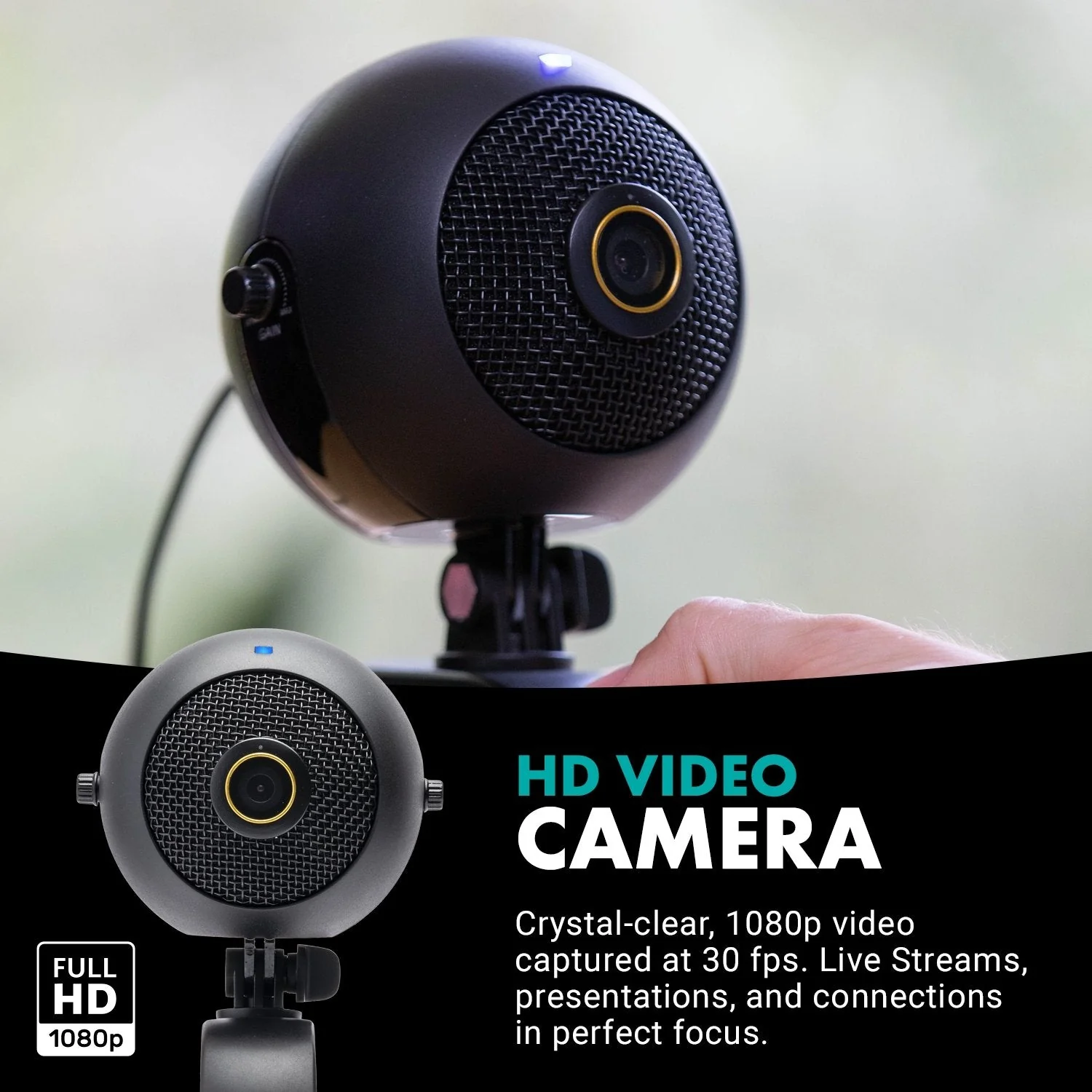 WebMic-HD | Webcam and Condenser Microphone with Desktop Stand | Movo - Image 4