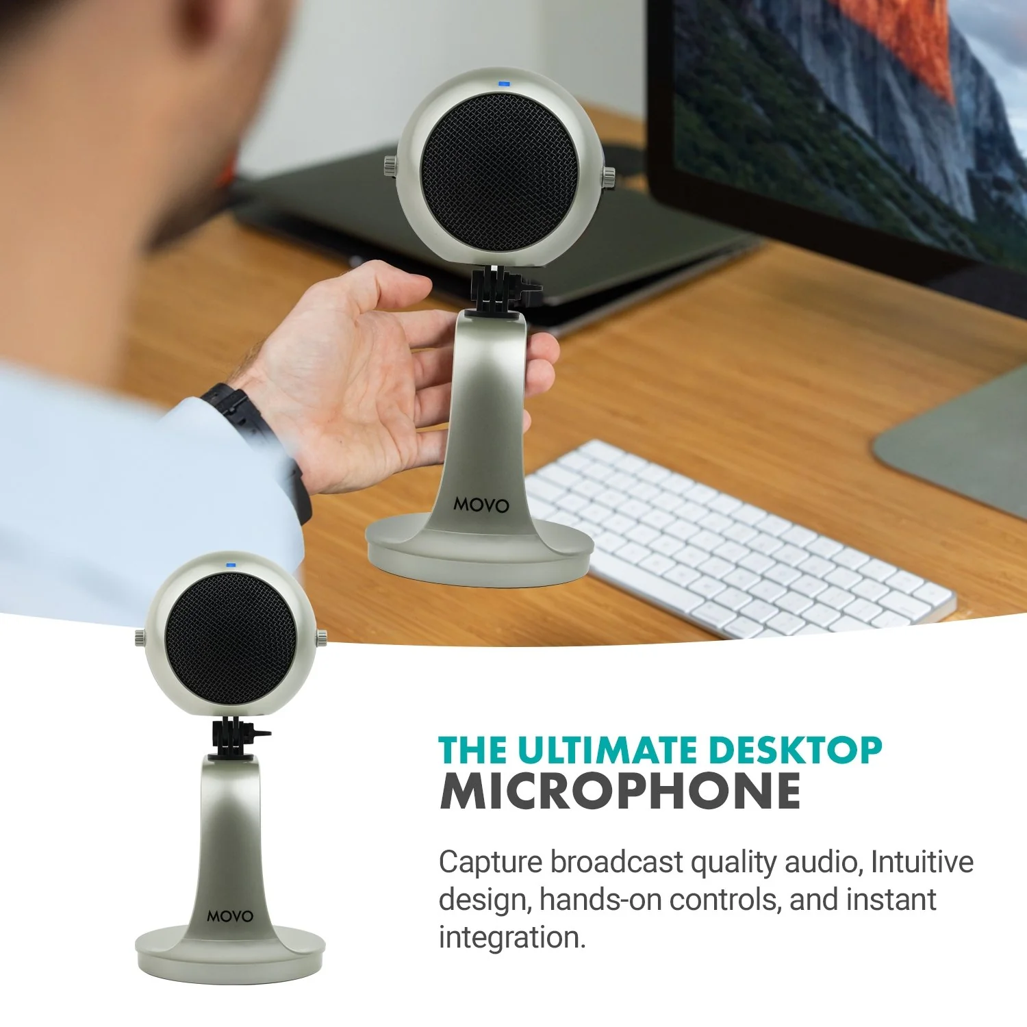 Webmic-S | USB Microphone in Silver | Movo - Image 2
