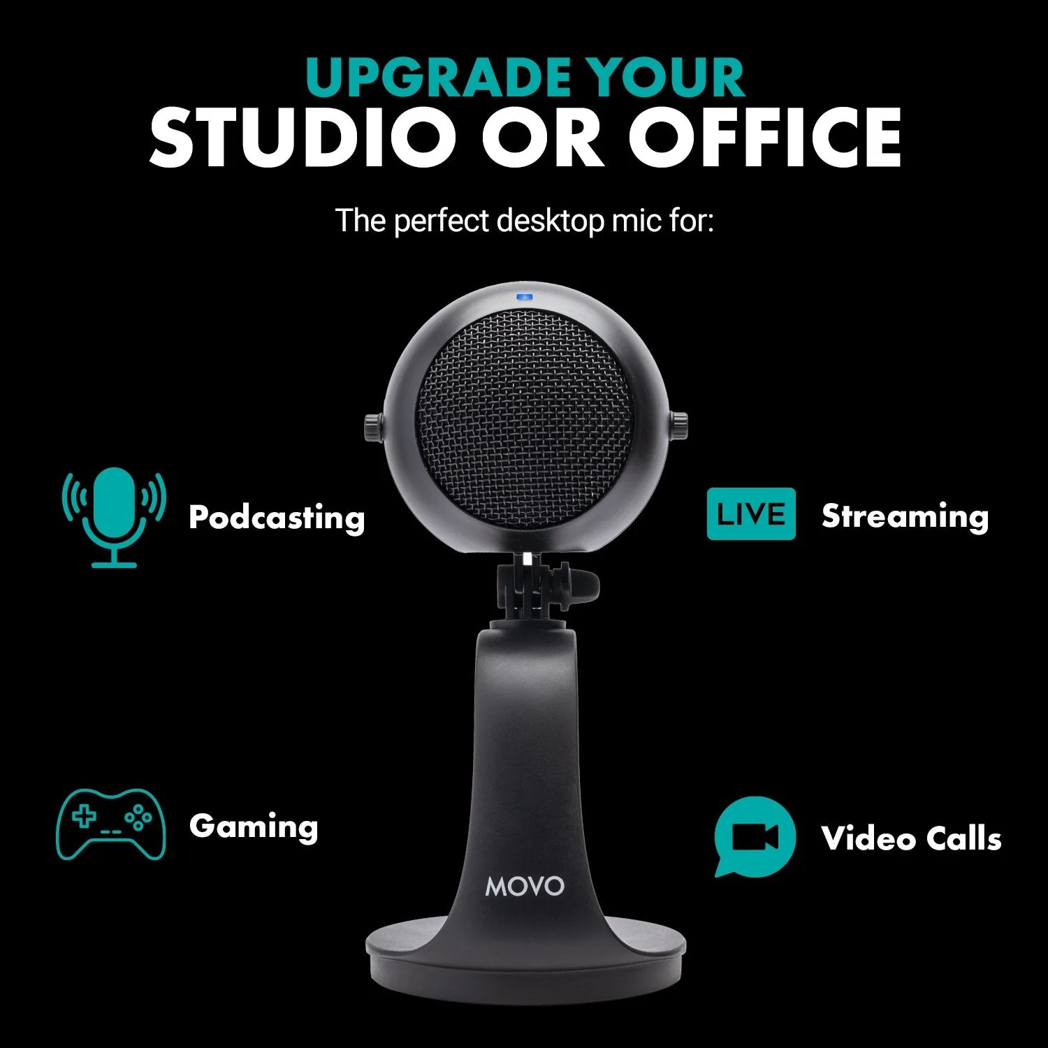 WebMic | USB Microphone with Desktop Stand | Movo - Image 3