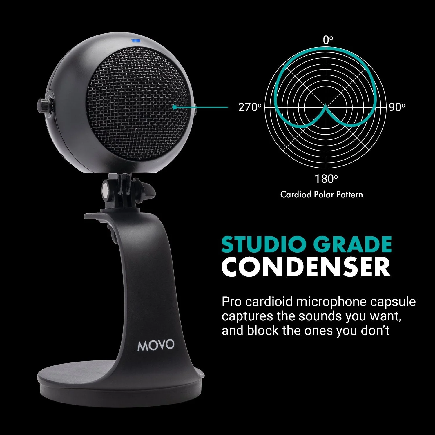 WebMic | USB Microphone with Desktop Stand | Movo - Image 5