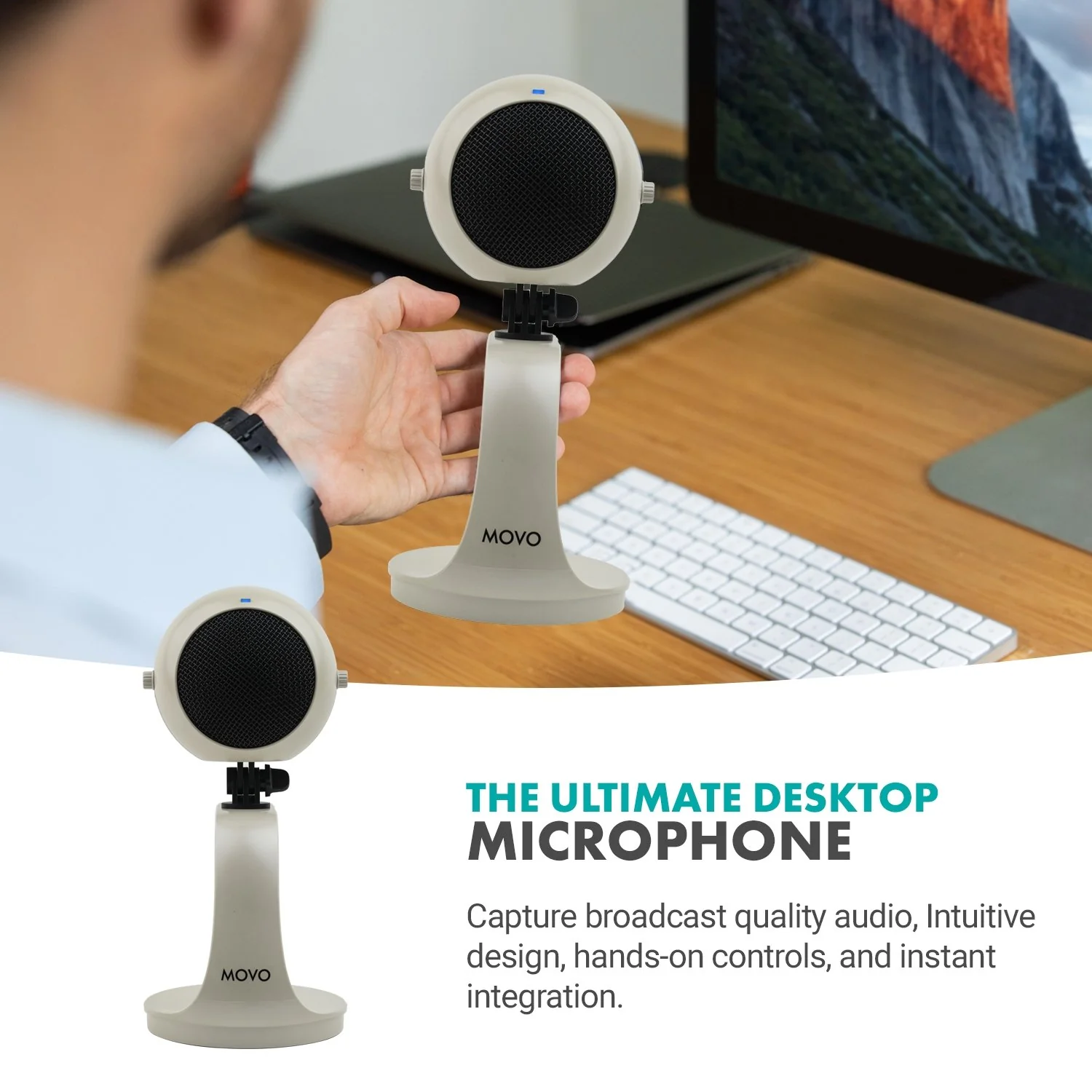 Webmic-W | USB Microphone in White | Movo - Image 2