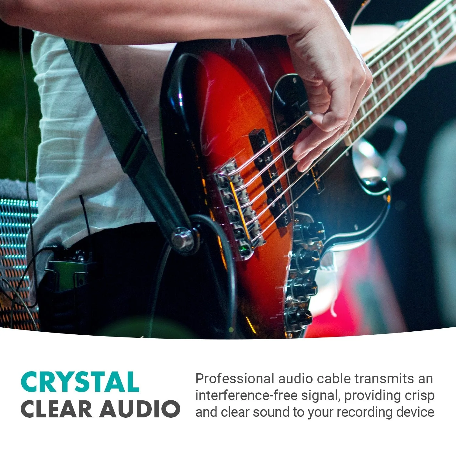 WGA-1 | 6.35mm Guitar - 3.5mm TRS Male Audio Adapter Cable | Movo - Image 4