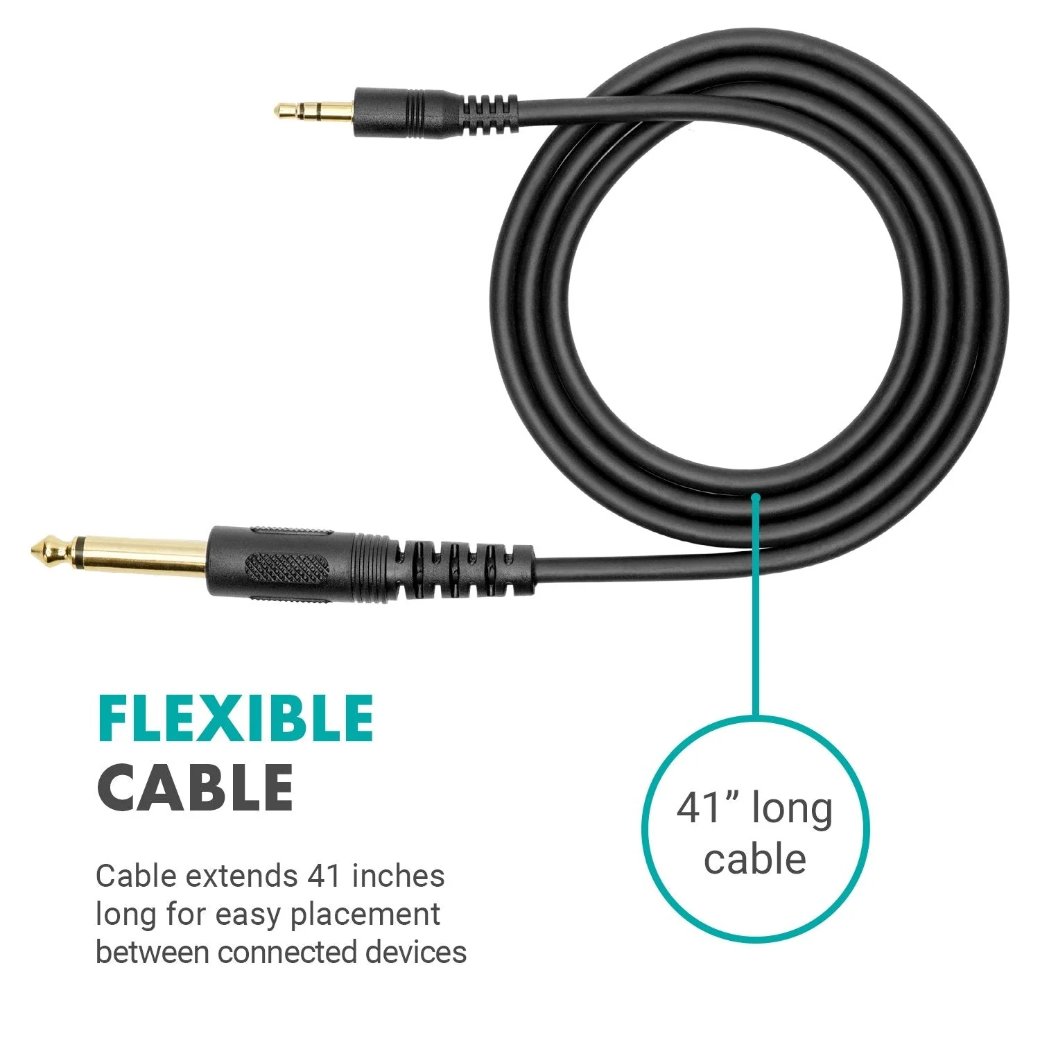 WGA-1 | 6.35mm Guitar - 3.5mm TRS Male Audio Adapter Cable | Movo - Image 6