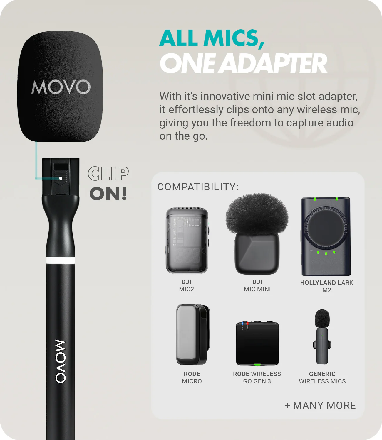 WMX-HM2 | Handheld Wireless Mic Handle | Movo - Image 4