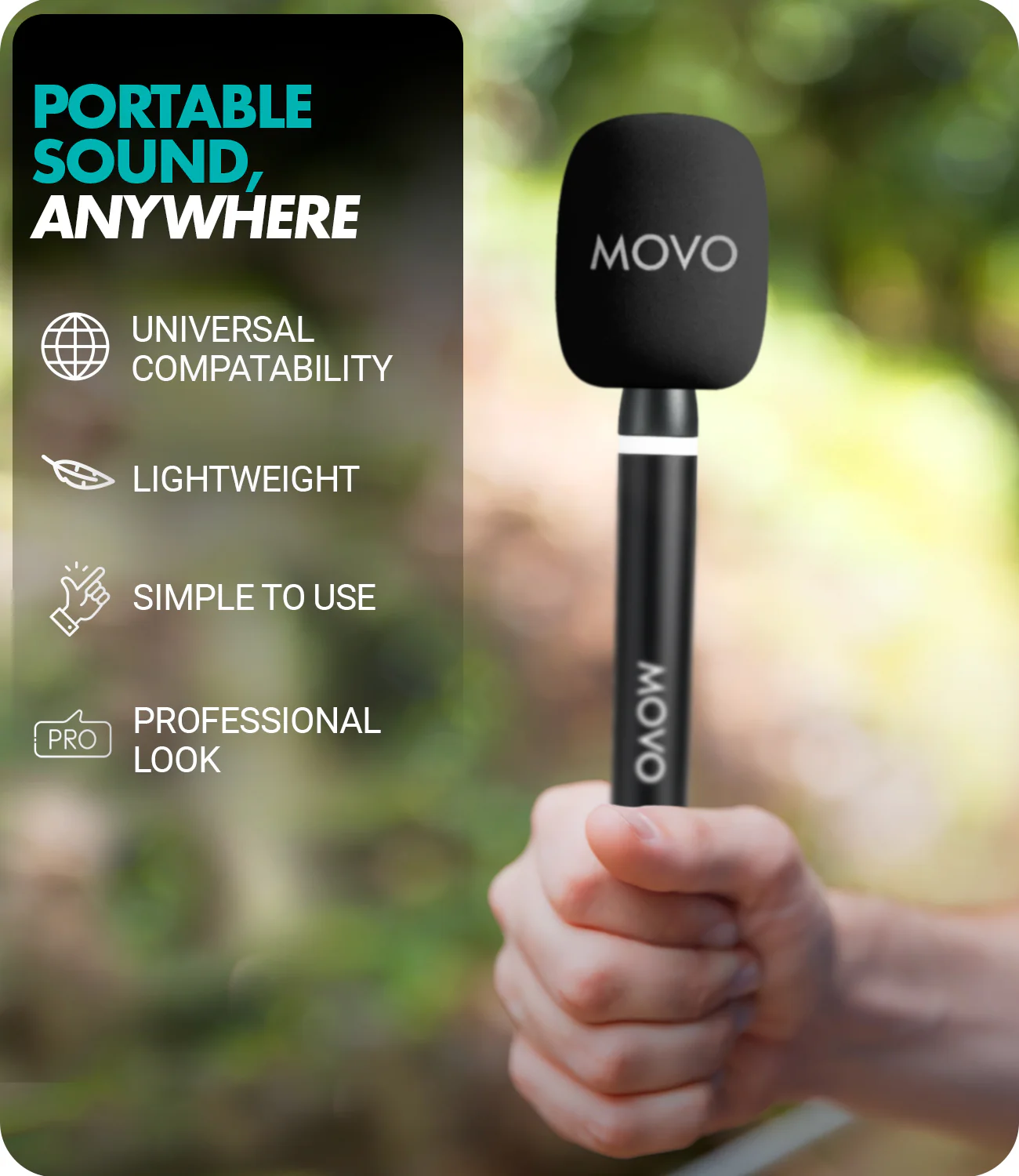 WMX-HM2 | Handheld Wireless Mic Handle | Movo - Image 5