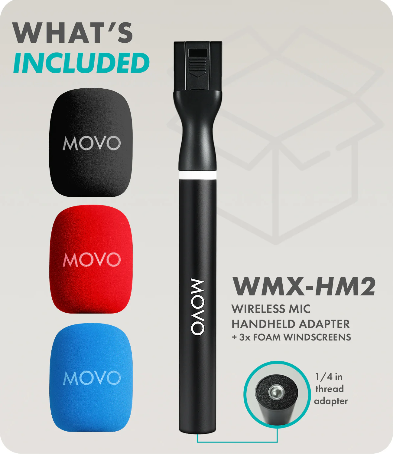 WMX-HM2 | Handheld Wireless Mic Handle | Movo - Image 7