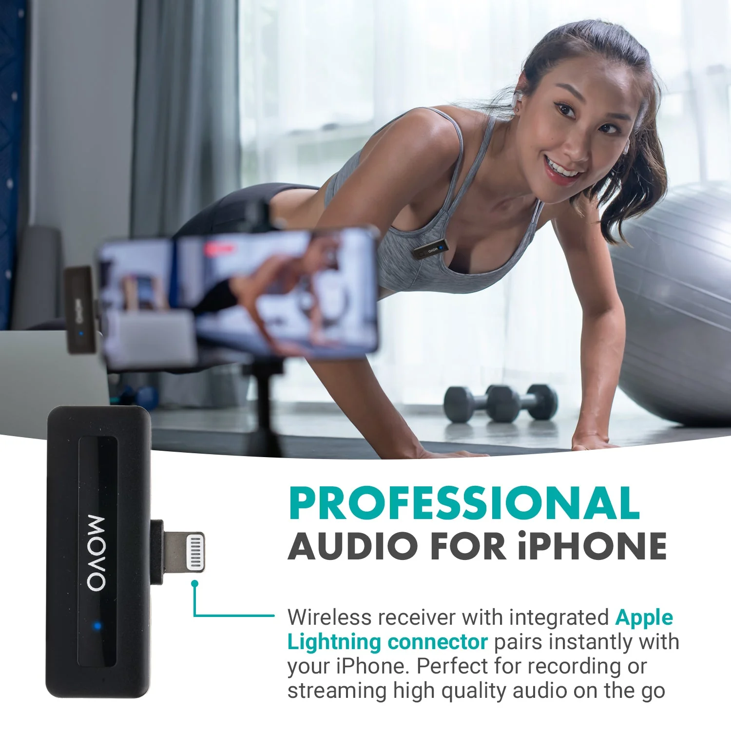 Wireless Mini DI DUO | Dual Wireless Lavalier Microphone for iPhone | Movo - Image 5
