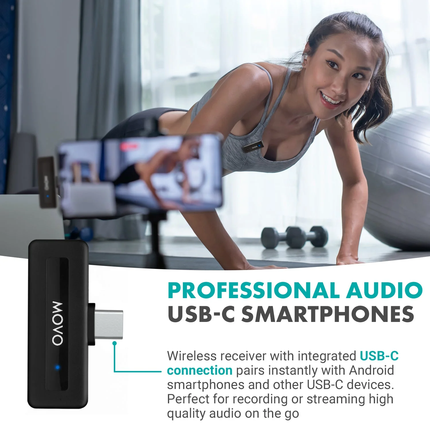 Wireless Mini UC DUO | Dual USB-C Wireless Mic for Android | Movo - Image 5
