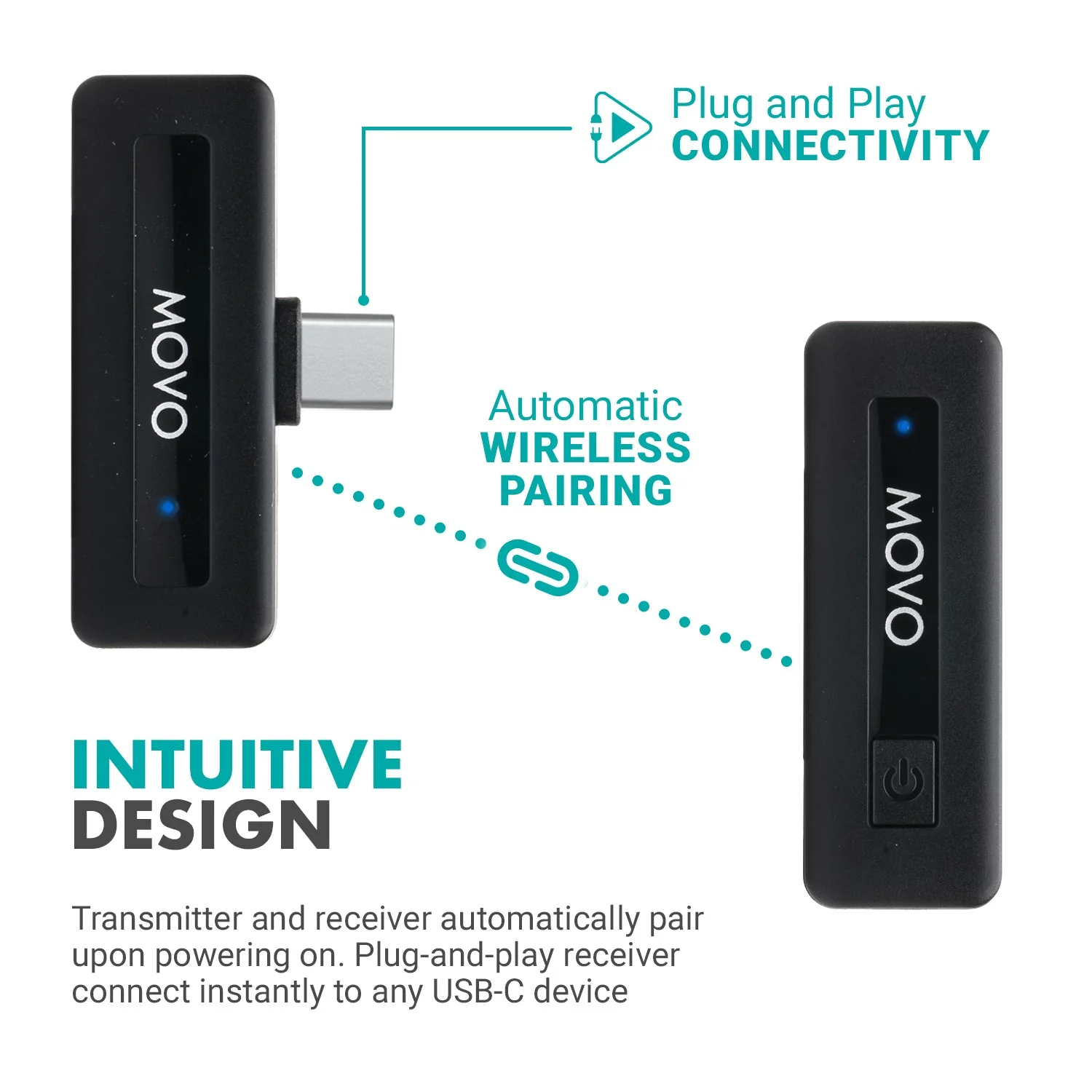 Wireless Mini UC DUO | Dual USB-C Wireless Mic for Android | Movo - Image 8