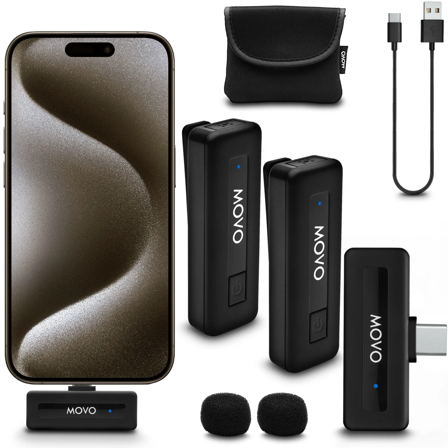 Wireless Mini UC DUO-IP | Dual USB-C Wireless Mic for iPhone 15 | Movo