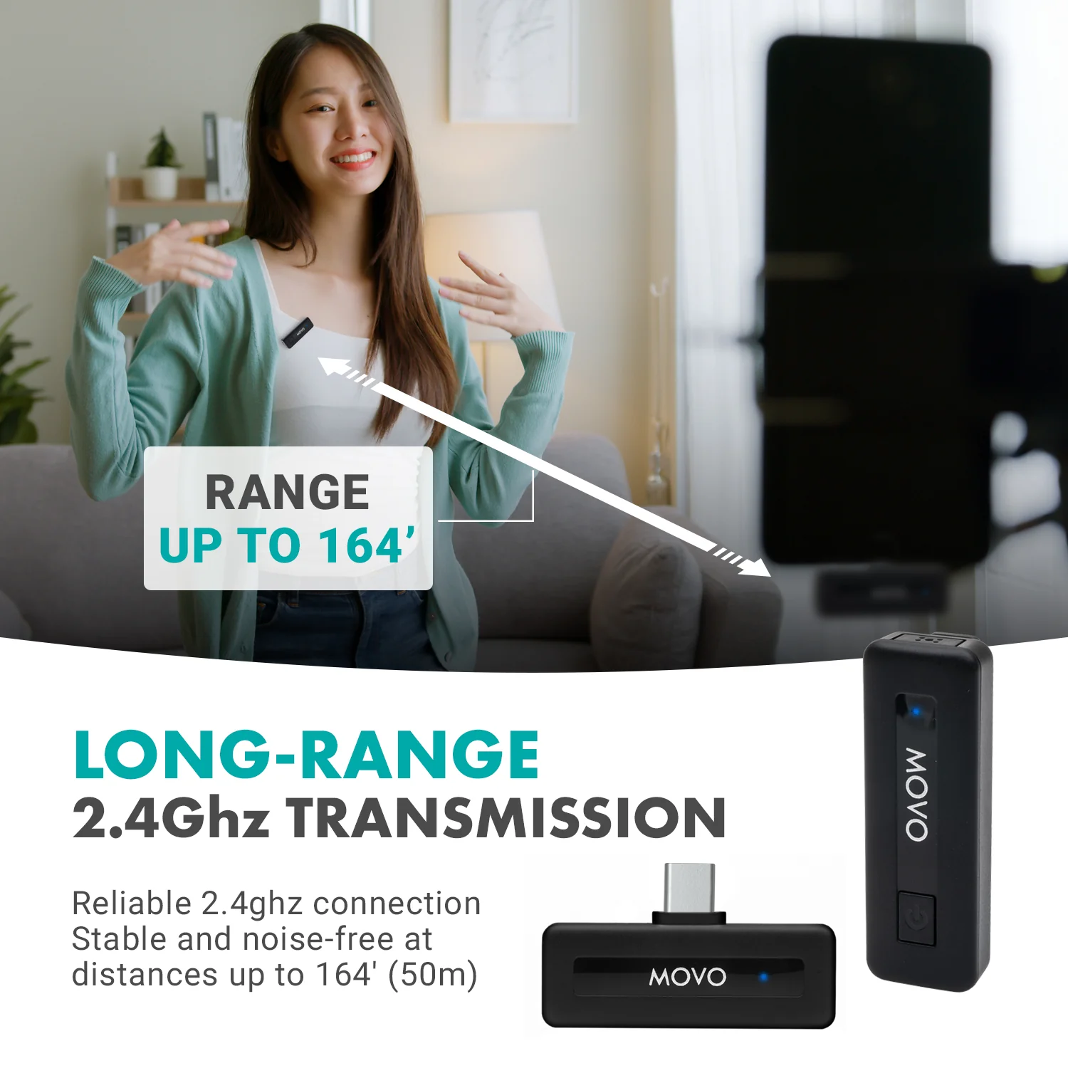 Wireless Mini UC DUO-IP | Dual USB-C Wireless Mic for iPhone 15 | Movo - Image 6