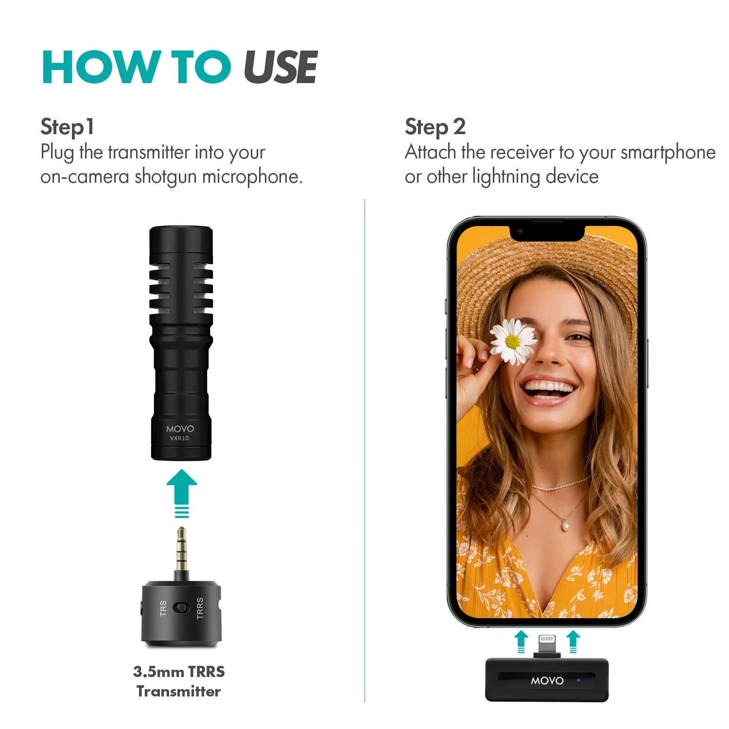 WM-VXR10 | Wireless Microphone for Shotgun | Movo - Image 11