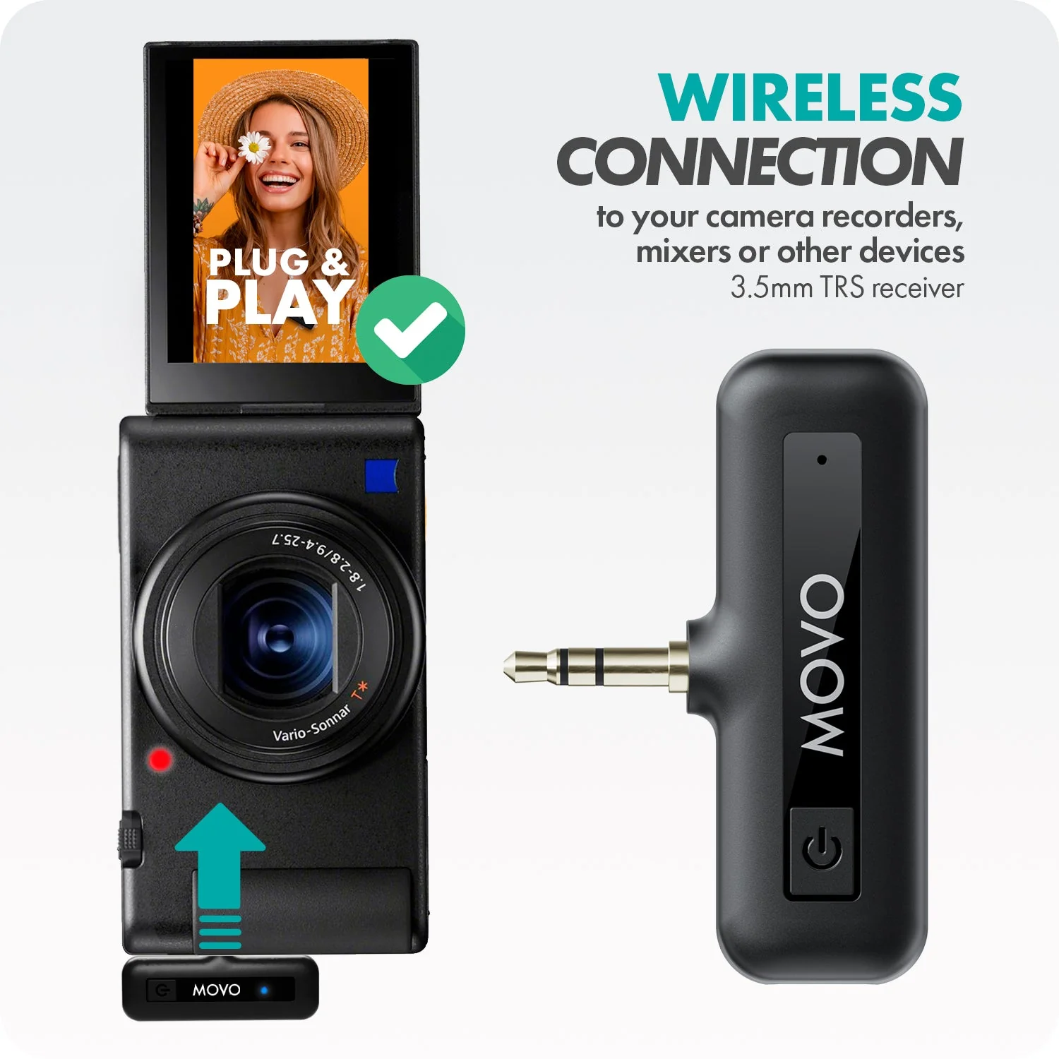 WM-VXR10 | Wireless Microphone for Shotgun | Movo - Image 3