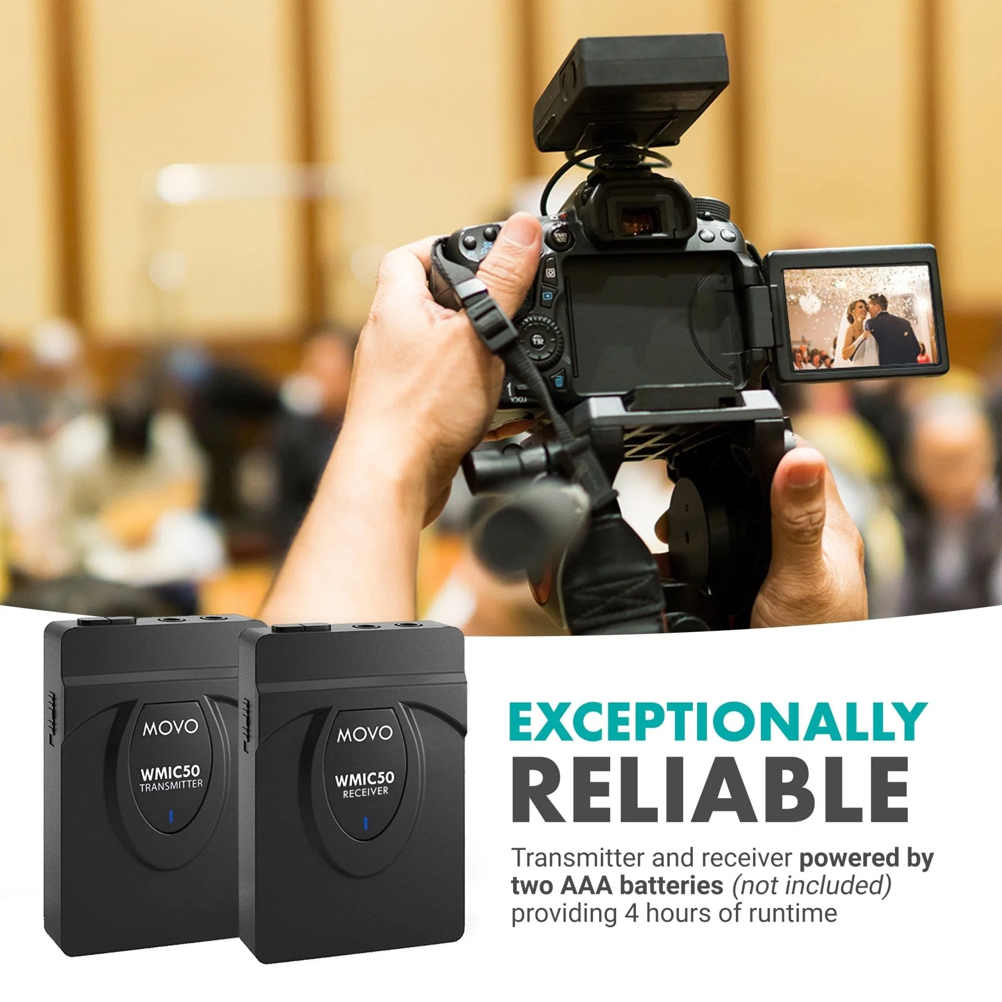 WMIC50 | 2.4GHz Wireless Microphone Lavalier System | Movo - Image 3